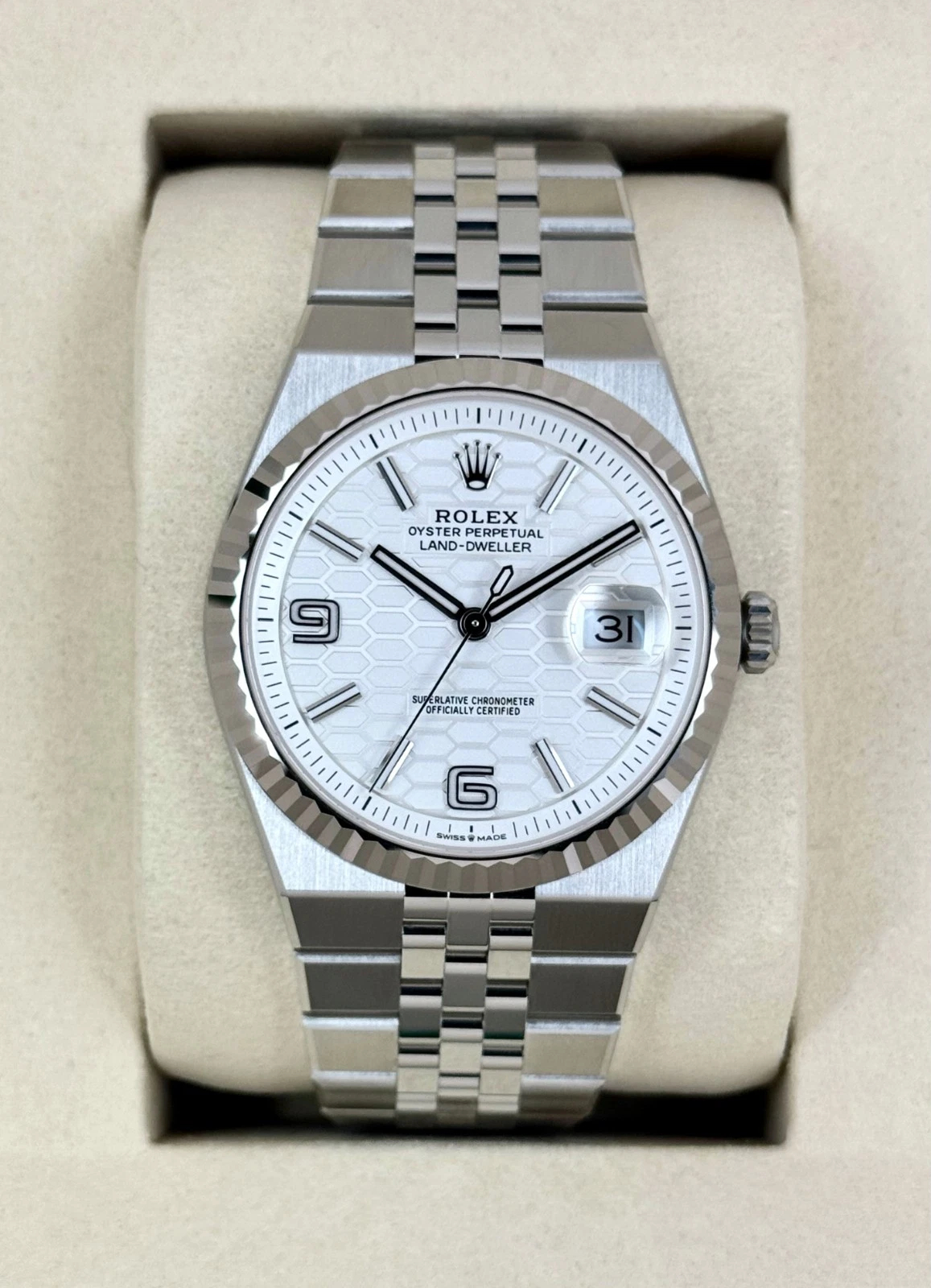 Rolex Land-Dweller 40mm M127334-0001 Super Clone Watch �C Oyster Steel White Dial Replica