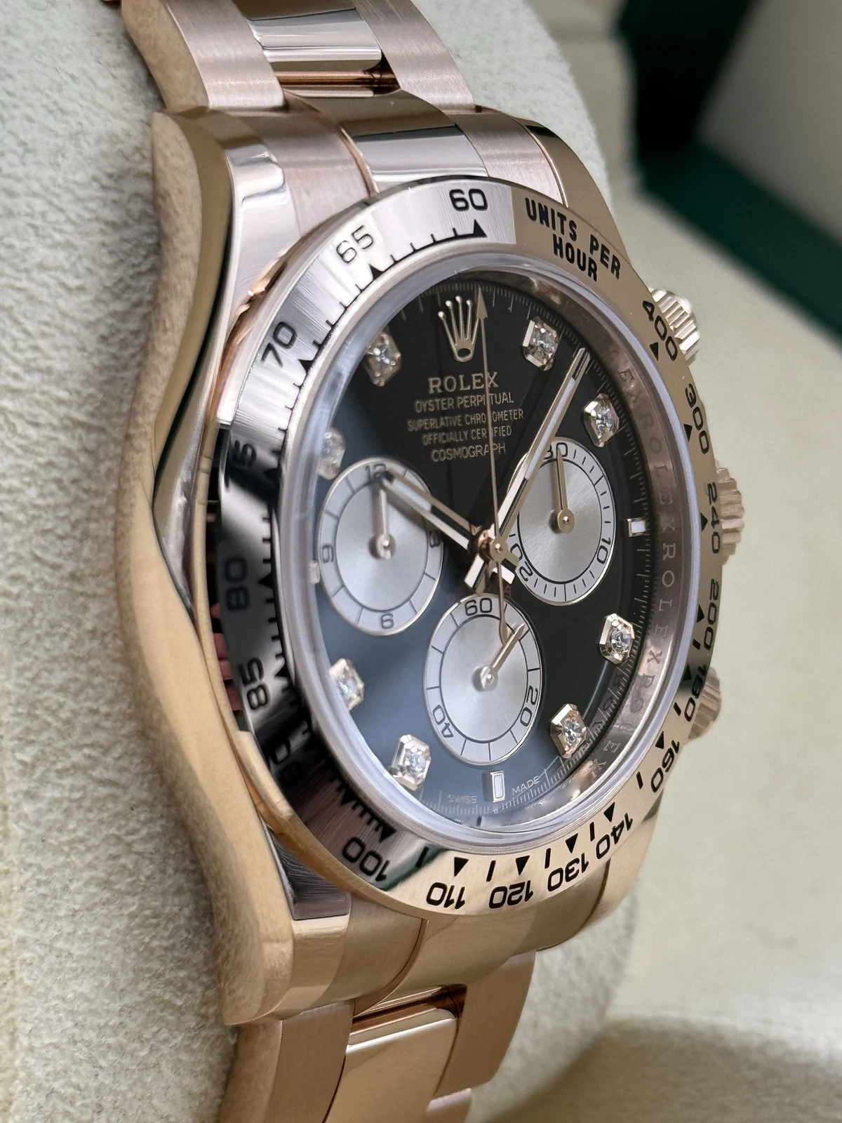 Rolex Daytona M126505-0002 Super Clone �C Everose Gold 40mm Black Dial Swiss Replica