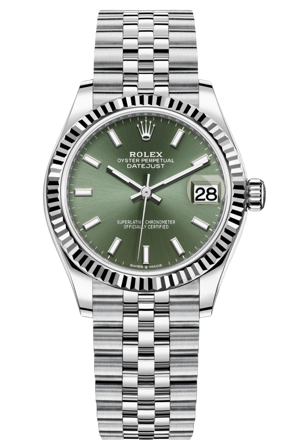 Rolex Datejust 31mm Super Clone Swiss Watch Stainless Steel Jubilee Bracelet Mint Green Dial Ref M278274-0018-2236 Swiss Movement
