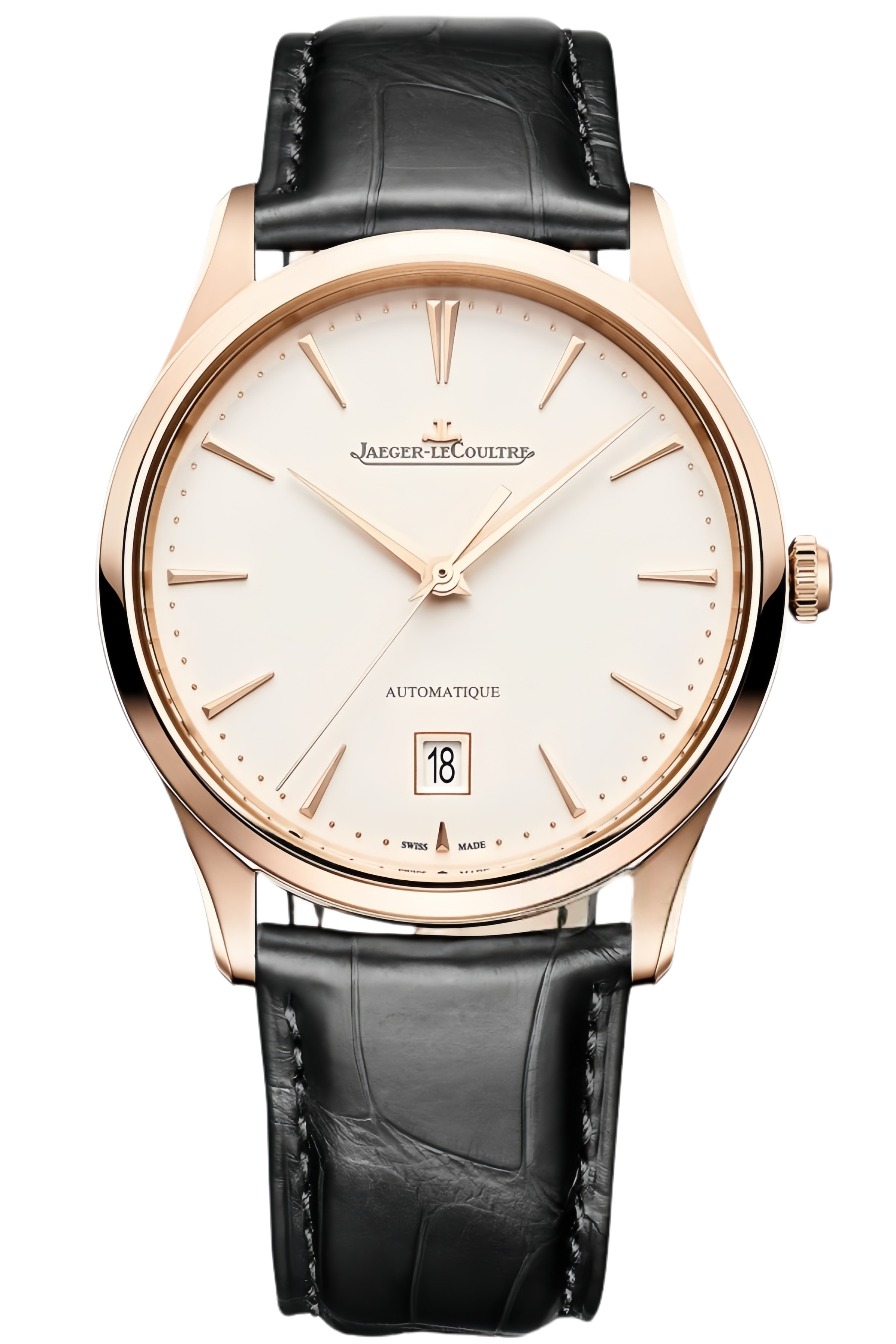 Jaeger-LeCoultre Master Ultra Thin Ref. 1232511 Super Clone Watch – Silver Dial Stainless Steel Case Black Leather Strap Replica