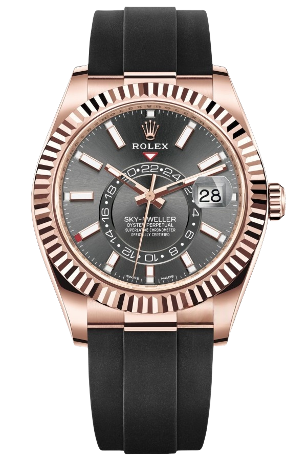 Rolex Sky-Dweller White Dial Super Clone Swiss Replica Watch Oysterflex Strap Ref M326235-0006 Swiss 9001 Movement