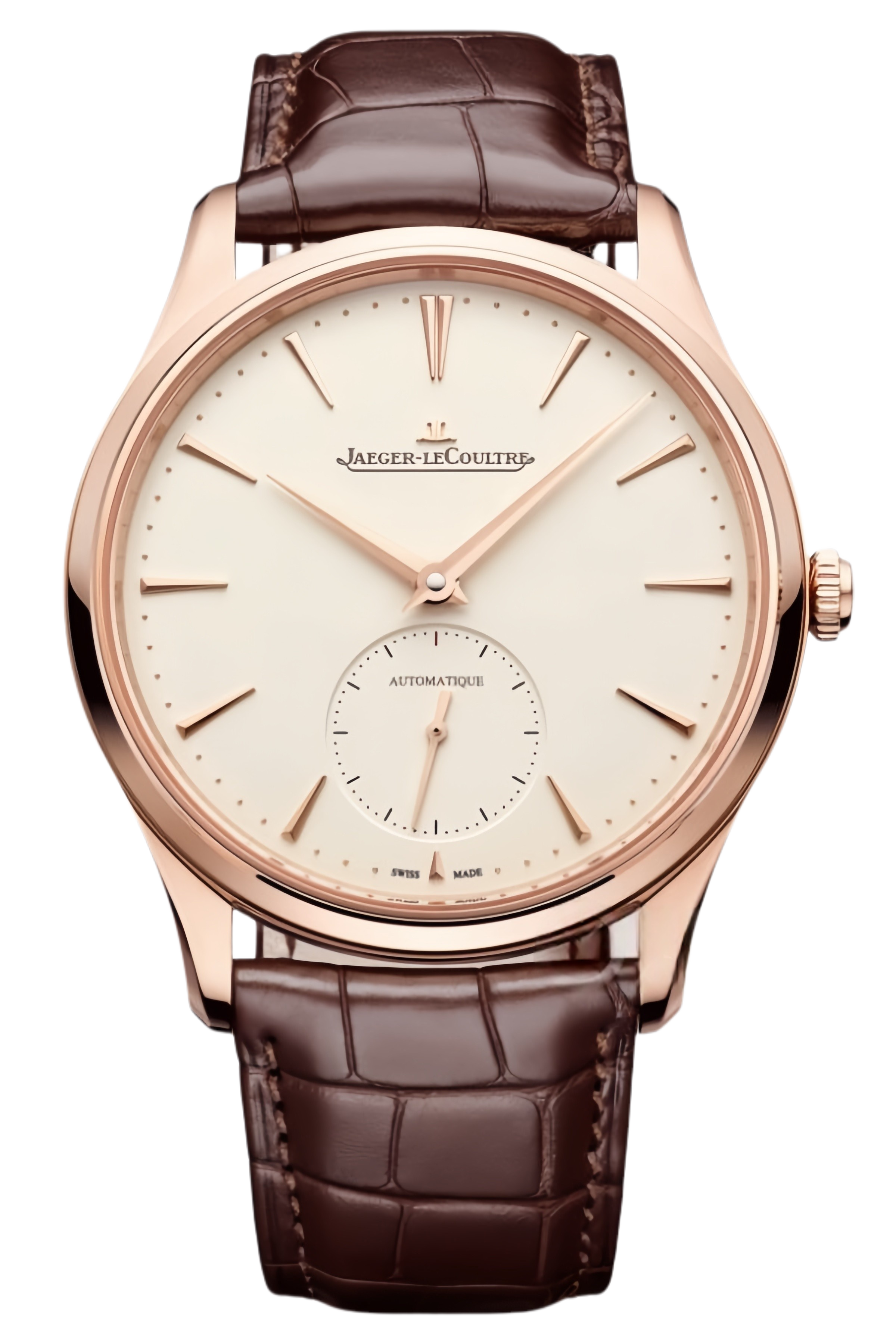Jaeger-LeCoultre Master Ultra Thin Ref. 1212510 Super Clone Watch – Silver Dial Rose Gold Case Black Leather Strap Replica