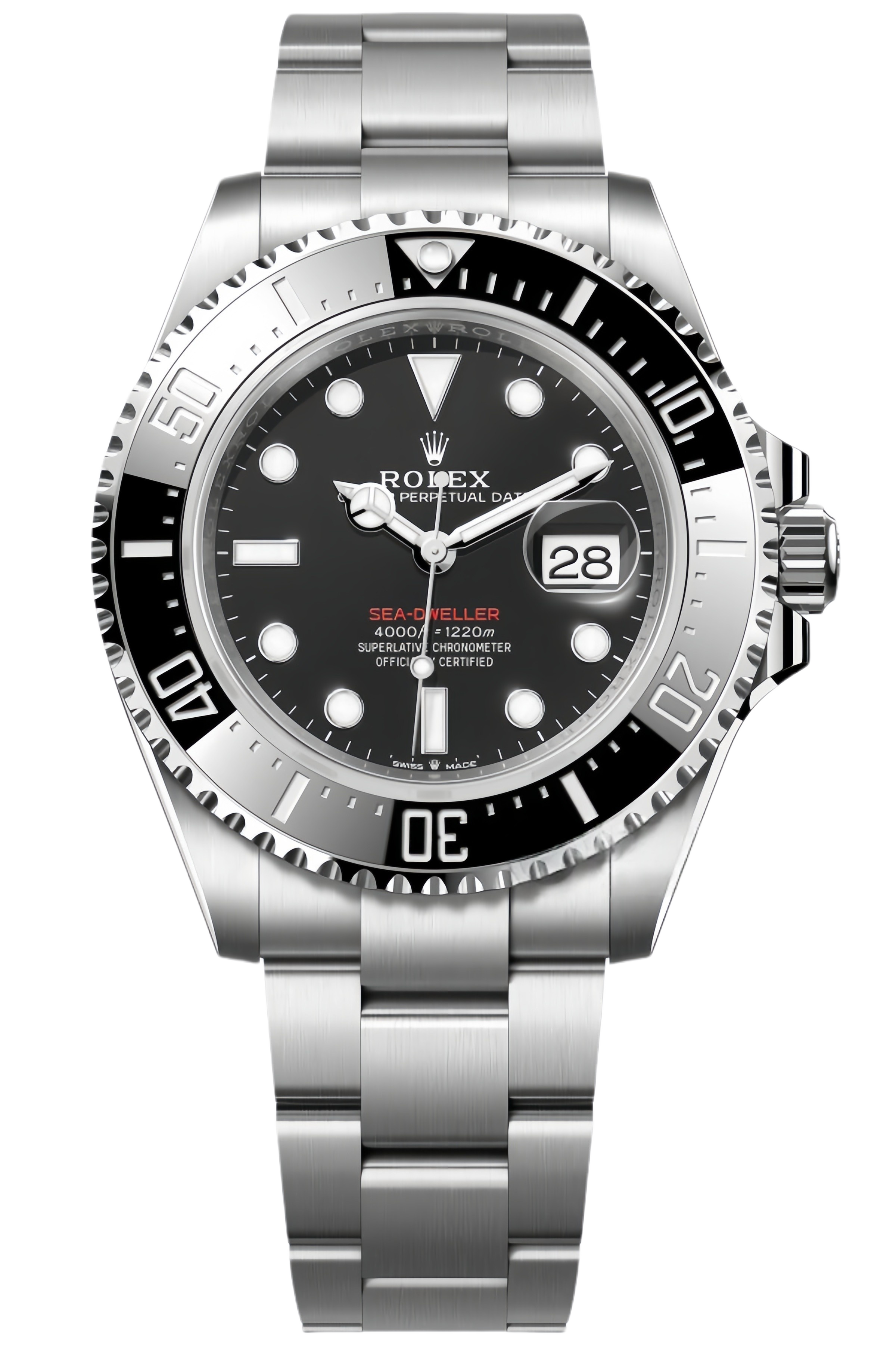 Rolex Sea-Dweller 43mm Red Text Black Dial Stainless Steel Super Clone Swiss Replica Watch Ref M126600-0002