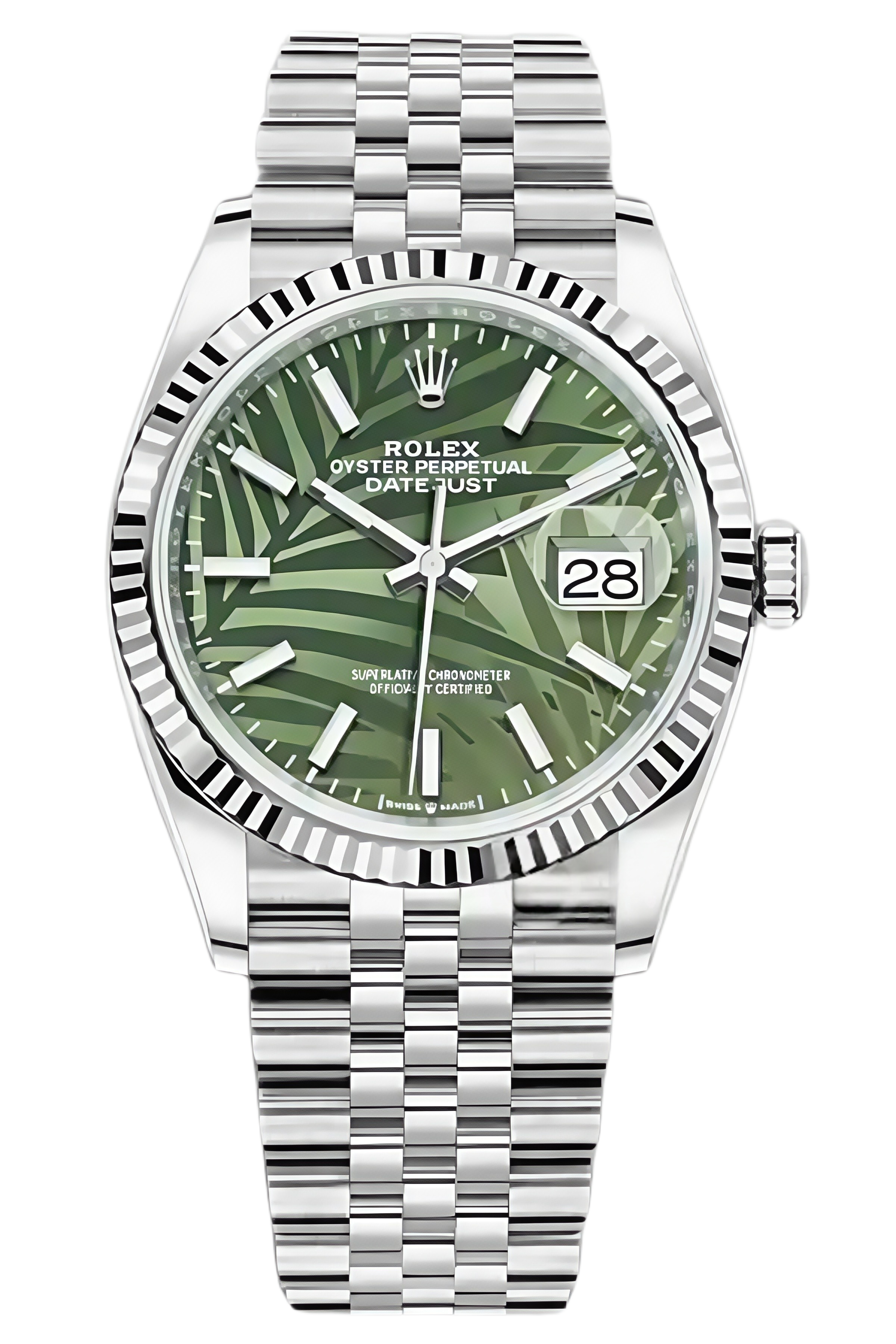 Rolex Datejust 36mm Super CloneSwiss Replica Watch  Palm Dial Ref 126234 3235 Swiss Movement