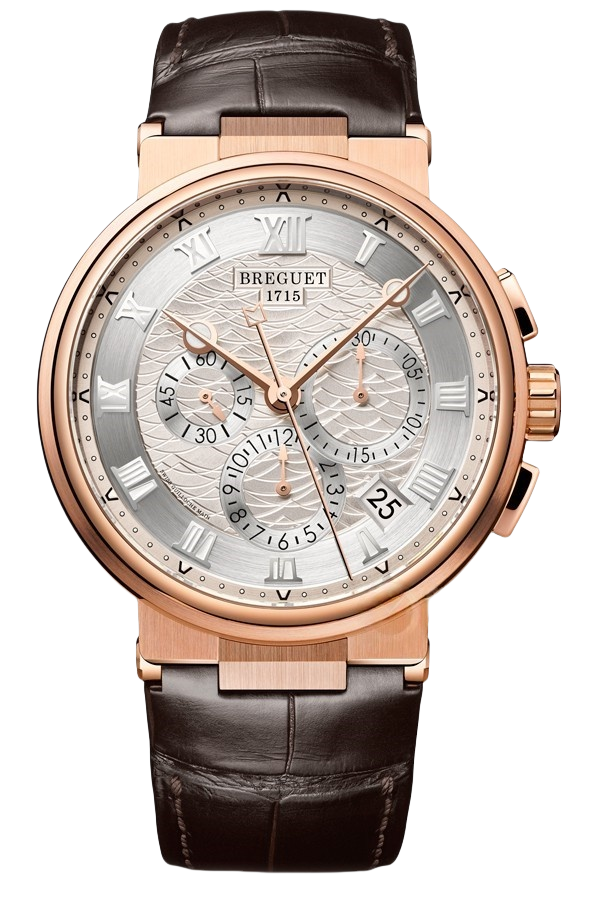 Breguet Marine Ref. 5527BR/12/9WV Super Clone Watch – Rose Gold Silver Dial Chronograph Fake Replica