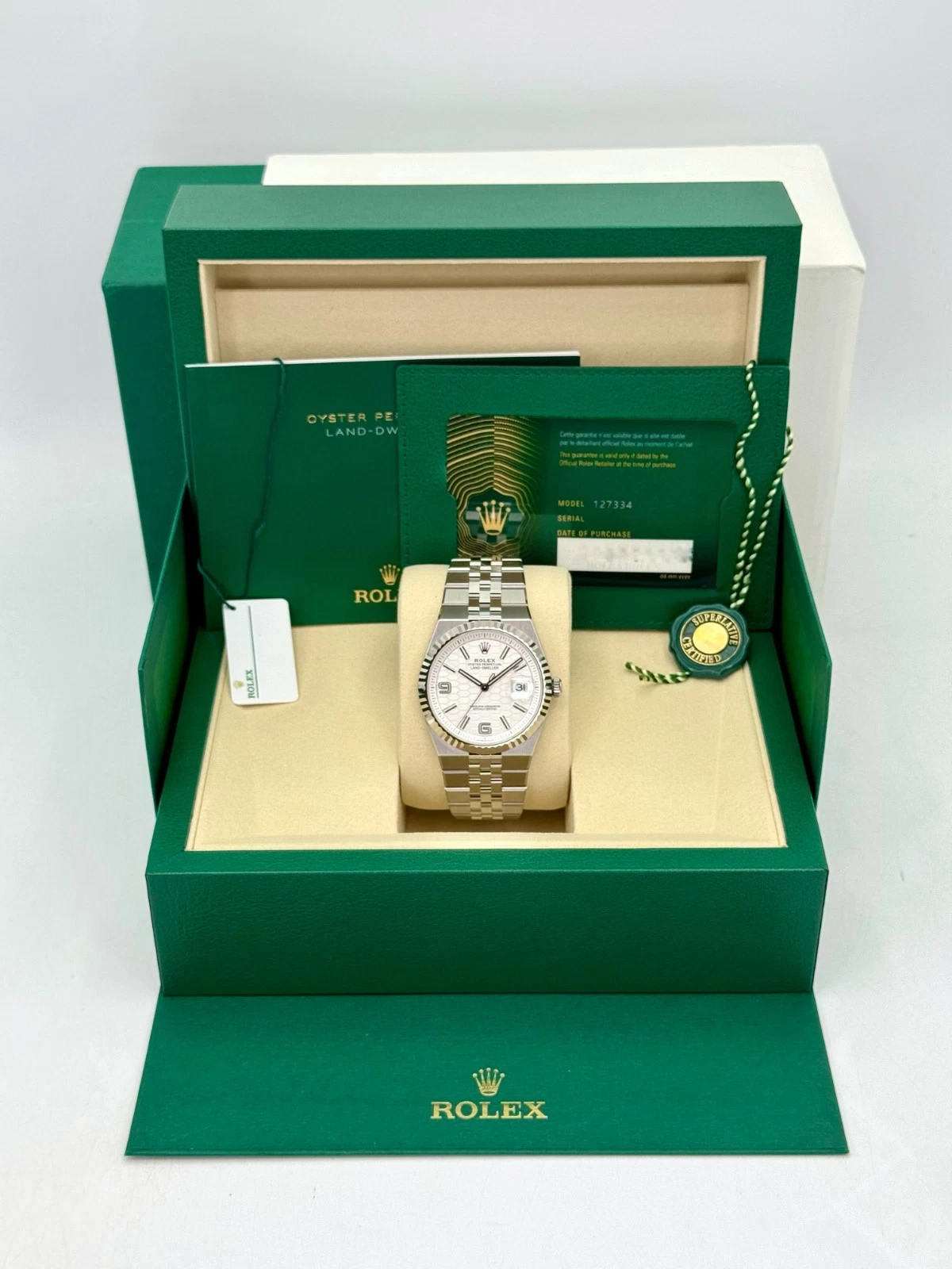 Rolex Land-Dweller 40mm M127334-0001 Super Clone Watch �C Oyster Steel White Dial Replica