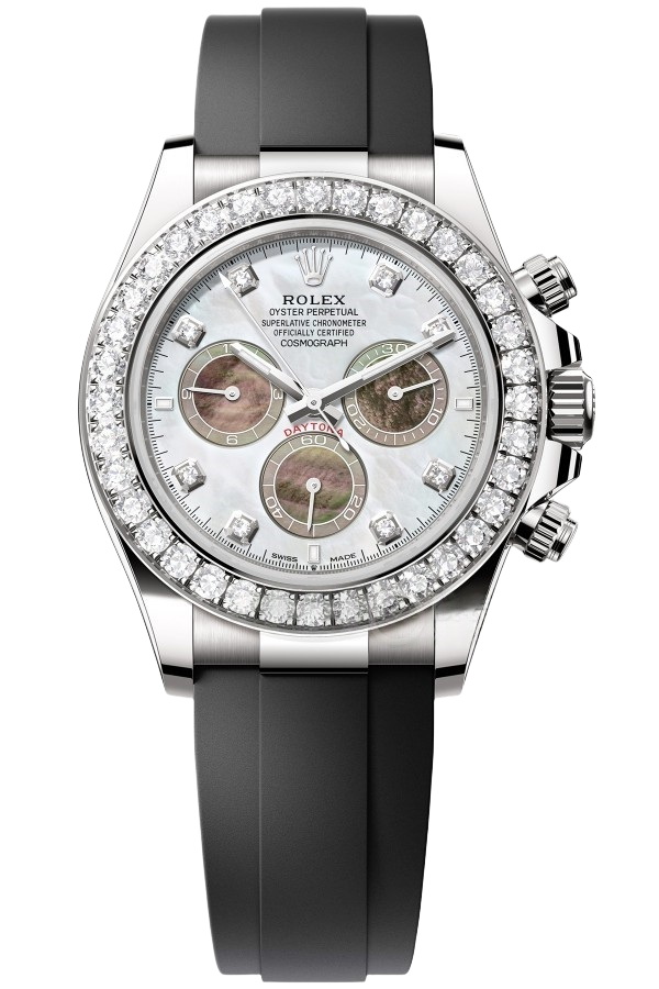 RolexCosmograph Daytona Oyster, 40 mm, white gold and diamonds  Super Clone Swiss Watch Ref M126589RBR-0001 4131 Swiss Movement