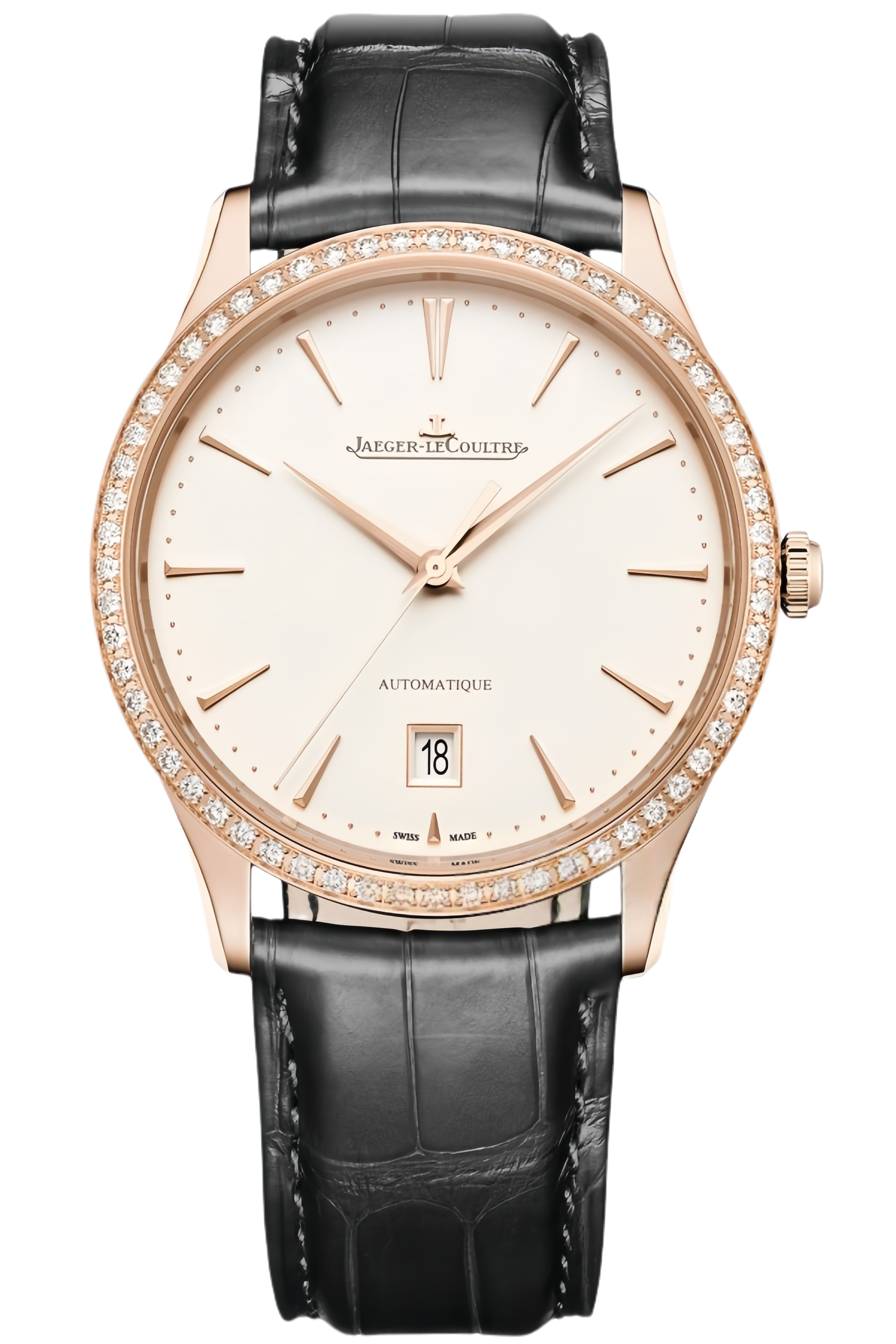 Jaeger-LeCoultre Master Ultra Thin Ref. 1232502 Super Clone Watch – Silver Dial Rose Gold Case Brown Leather Strap Fake Replica
