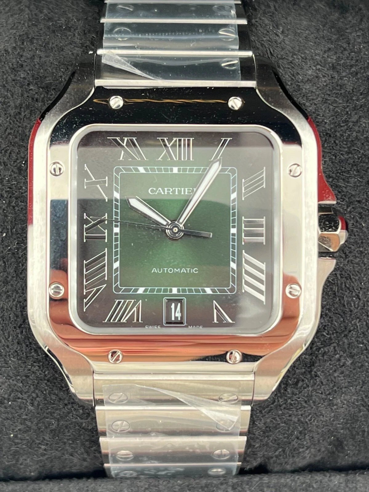 Cartier Santos Ref. WSSA0062 Super Clone Watch – Pink Dial Stainless Steel Fake Replica