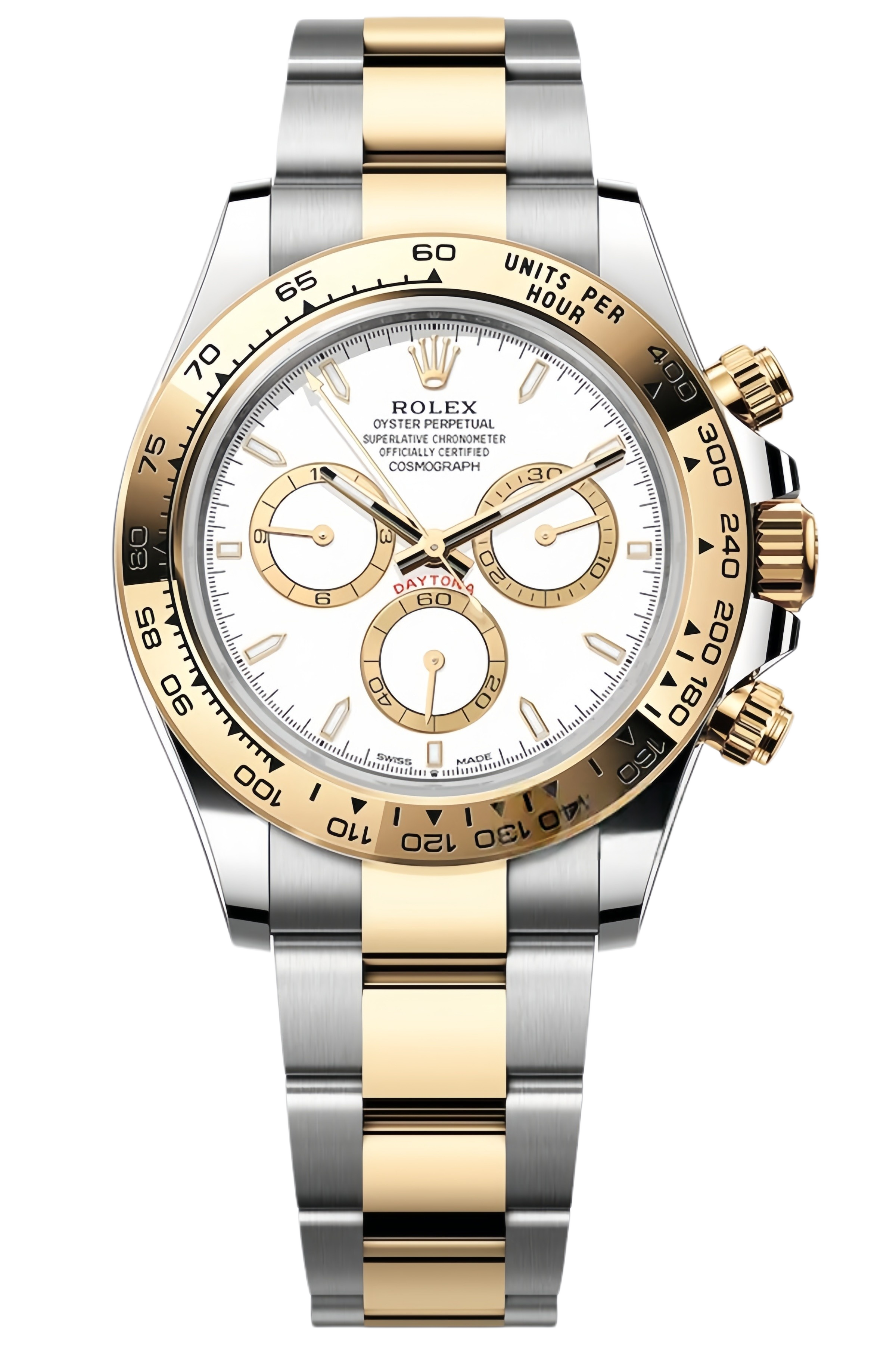 Rolex Daytona M126503-0001 Super Clone �C White Dial Two-Tone Yellow Gold Swiss Replica Watch
