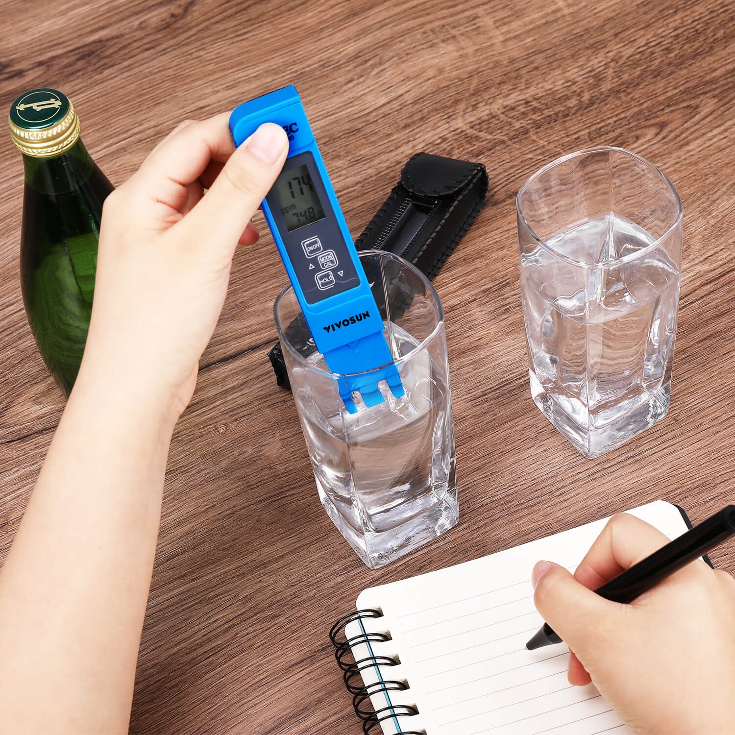 VIVOSUN TDS Tester 3-in-1 TDS EC & Temperature Meter Ultrahigh Accuracy Digital Water Quality TDS Tester (Blue)