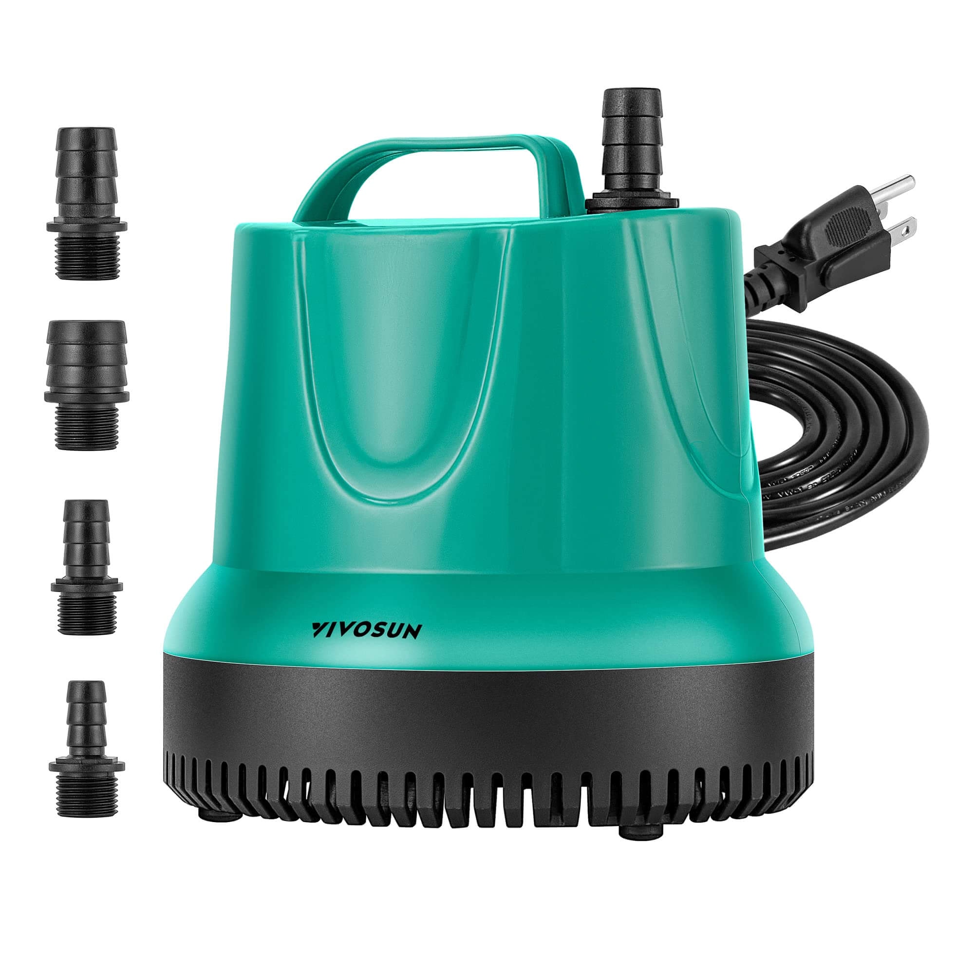 660GPH 40W Submersible Pump for Fish Tank, Pond, Aquarium, Hydroponic Systems with 5ft Power Cord and 4 Nozzles