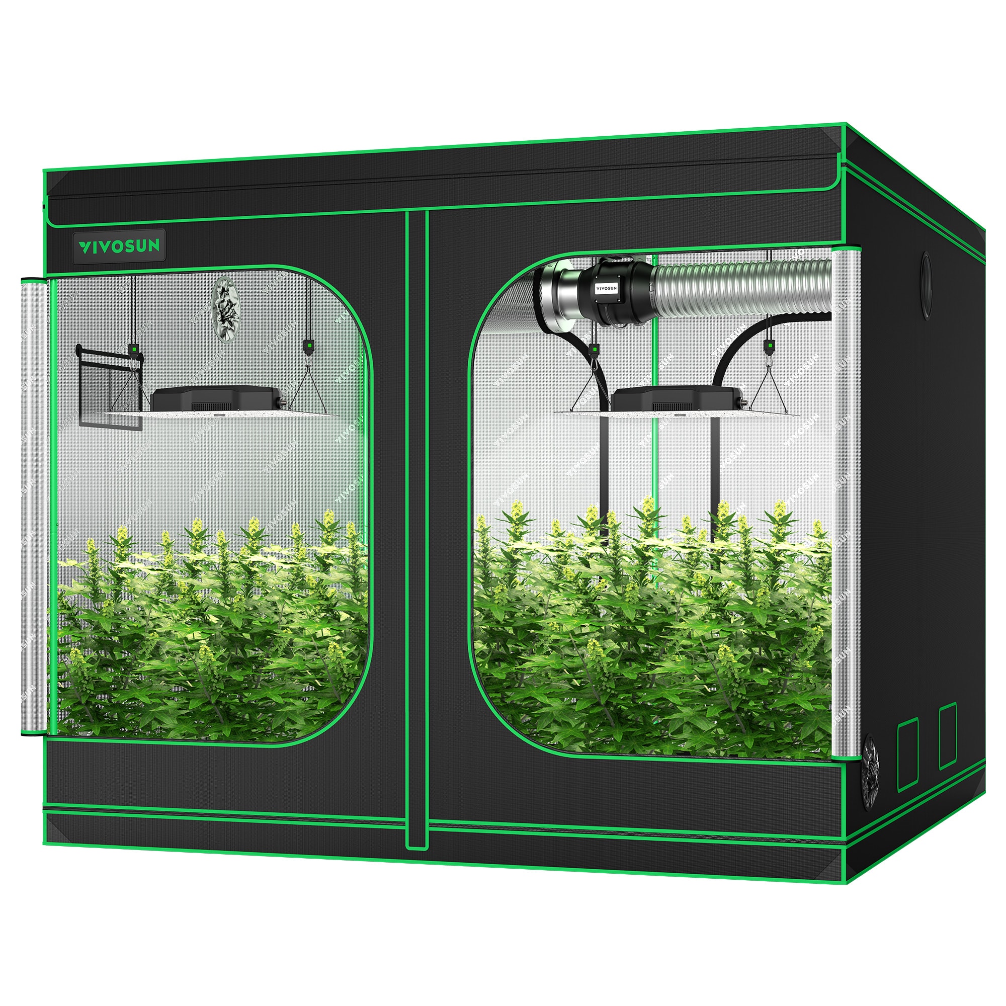 VIVOSUN GIY 8 x 8 ft. Basic Grow Kit with 2x VS4000 LED Light, 96'' x 96'' x 80''