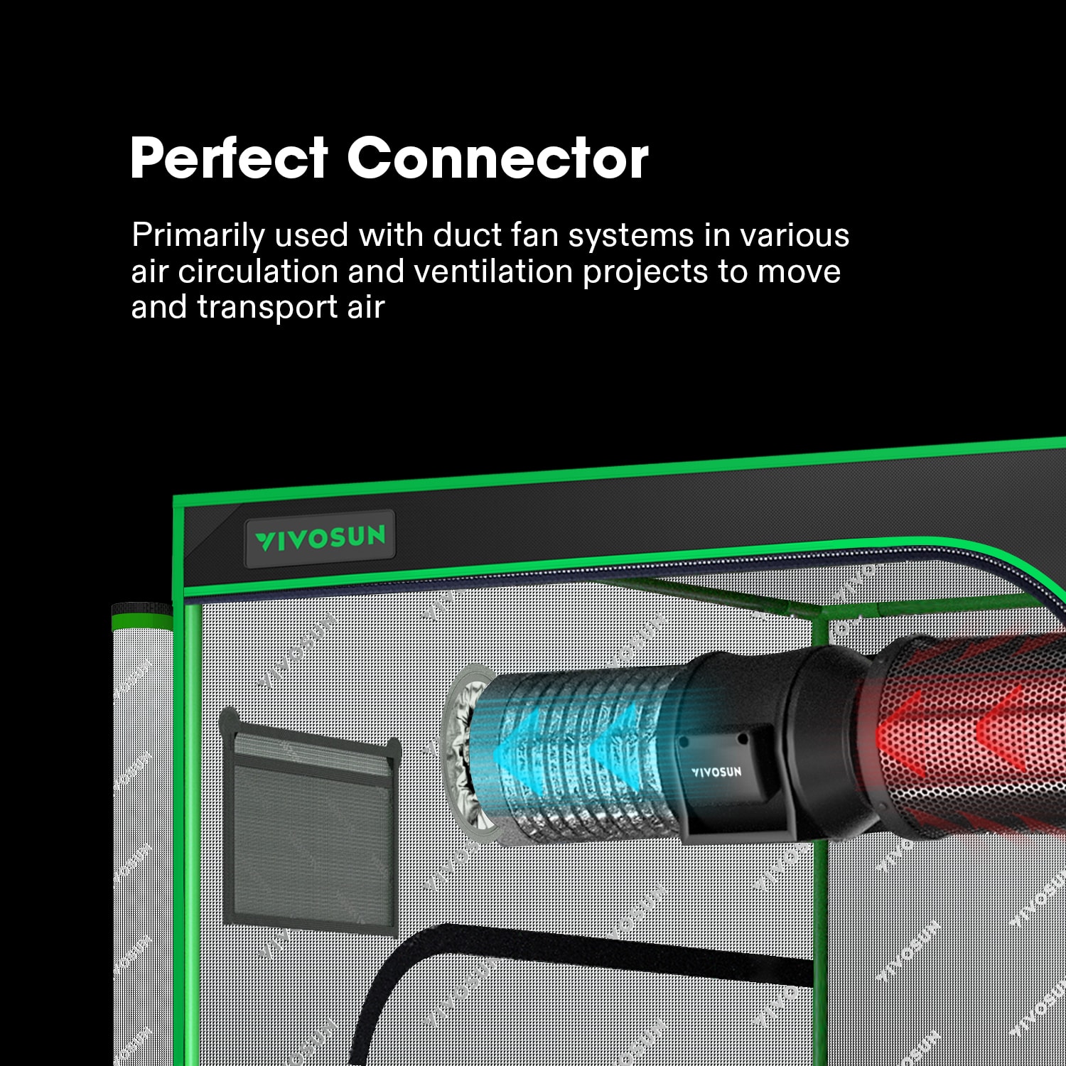 VIVOSUN 6 Inch 8 Feet Non-Insulated Flex Air Aluminum Ducting for Ventilation w/ 2pcs 6 Inch Stainless Steel Clamps