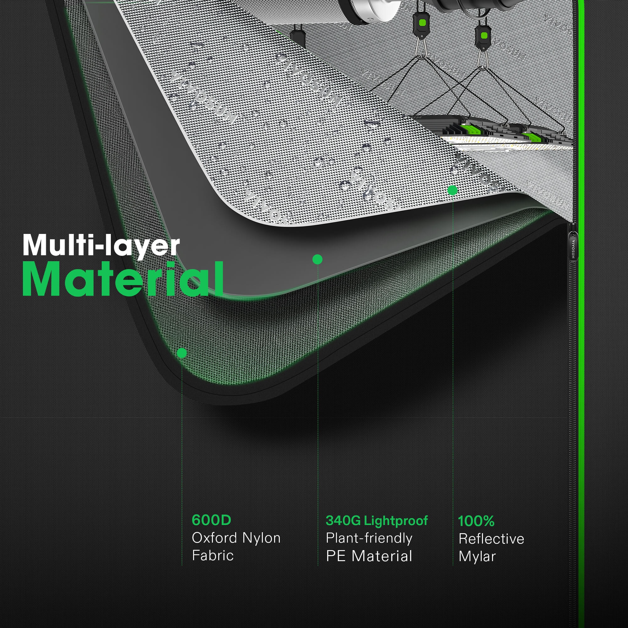 Smart Grow Tent Kit GIY-SGS-44 Lite 4x4, 4-Plant Complete System, with WiFi E42A Controller, 400W VS4000 LED Grow Light, 6-inch AeroZesh G6 Ventilation Combo, and AeroWave E6 Clip-on Fan