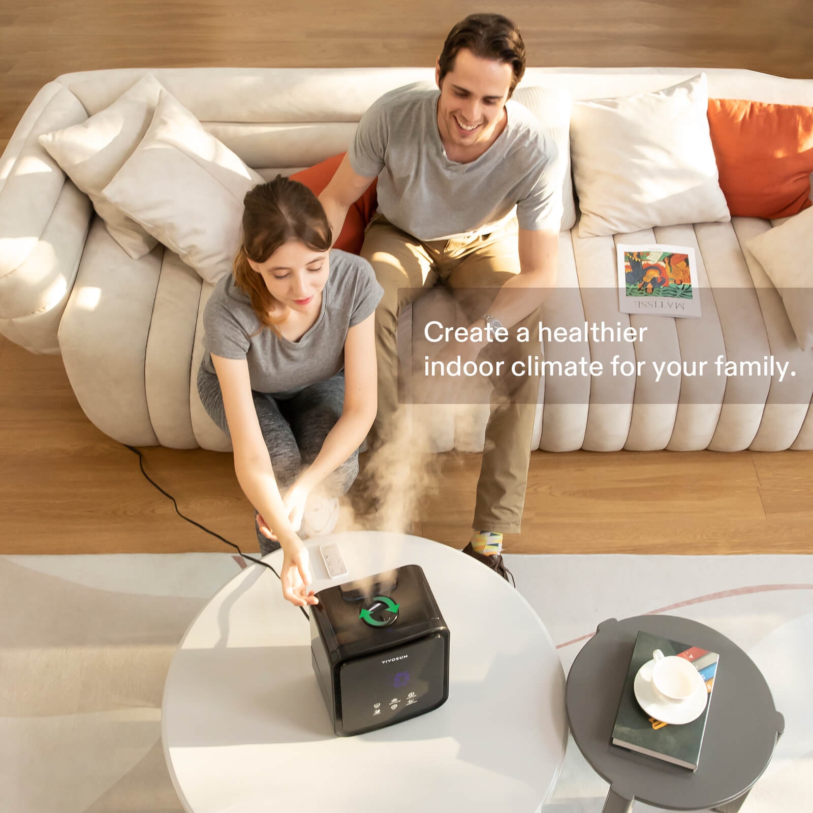 VIVOSUN Air Humidifier 4.5L 2-in-1 Cool & Warm Mist Humidifier, Indoor Ultrasonic Humidifier with Essential Oil Box & Remote Control for Bedrooms, Offices, Plants, Babies, Dryness, and Skincare