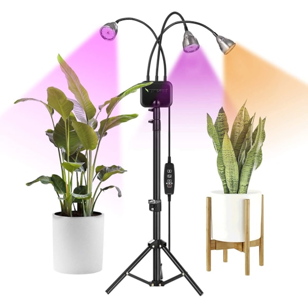 VIVOSUN Tri-Head 60W LED Grow Lights with Stand for Indoor Plants