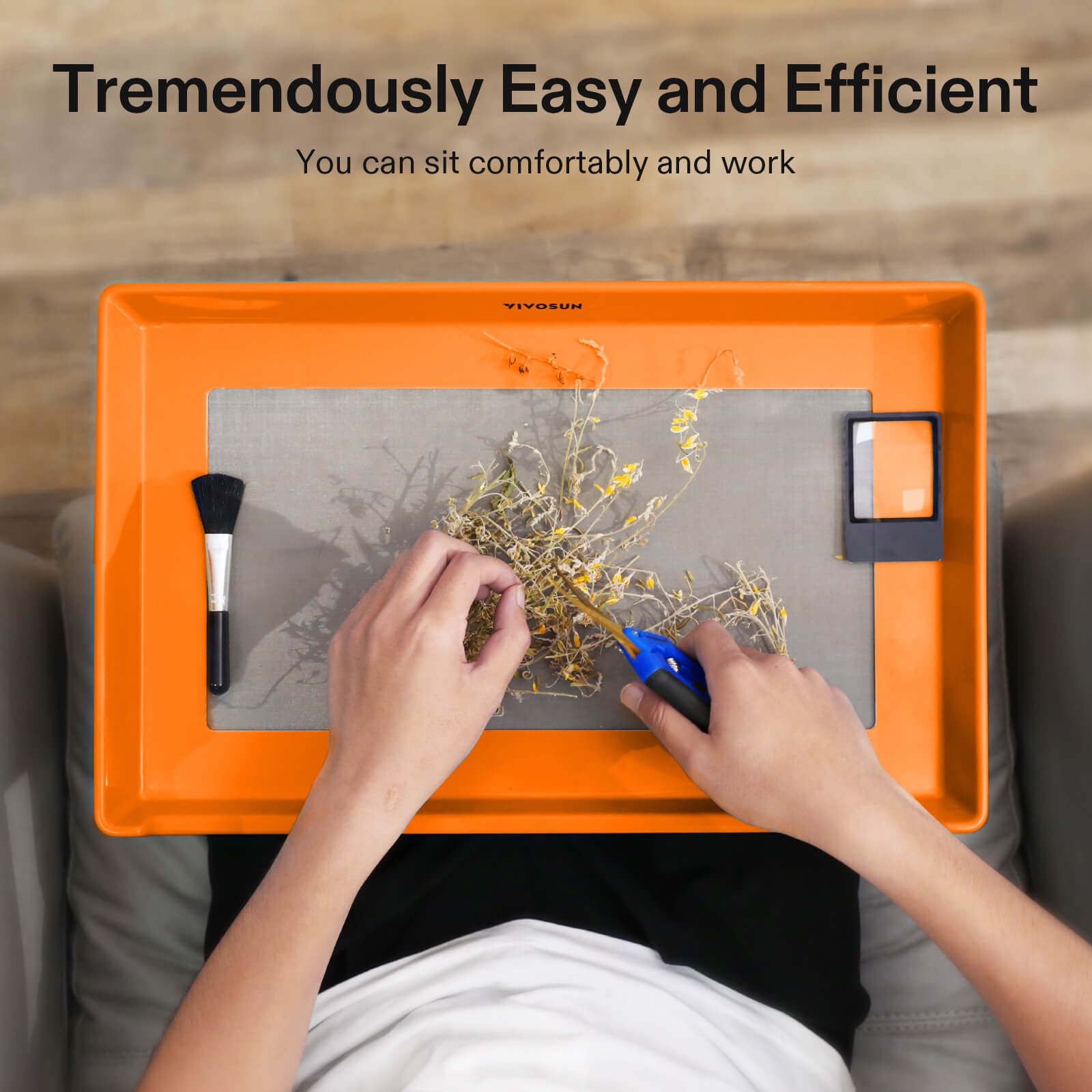 Herb Trimming Tray for Harvest, Orange