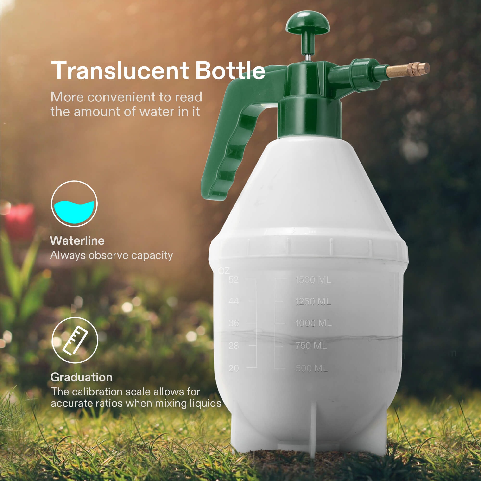 VIVOSUN 0.2 Gallon Handheld Garden Pump Sprayer, 27 oz Gallon Lawn & Garden Pressure Water Spray Bottle with Adjustable Brass Nozzle, for Plants and Other Cleaning Solutions (0.8L Red)