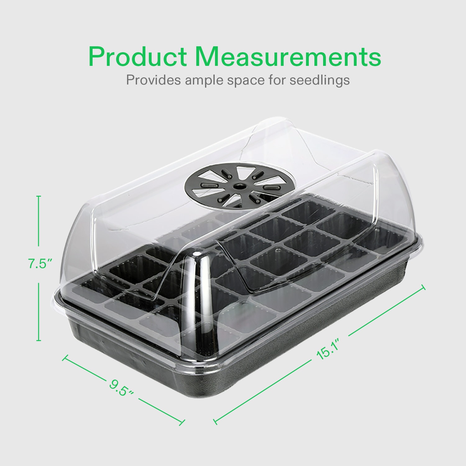 VIVOSUN Heating Seedling Starter Germination Kit-Premium Seedling Propagation Dome and Tray with 5 Inch Vented Humidity Dome