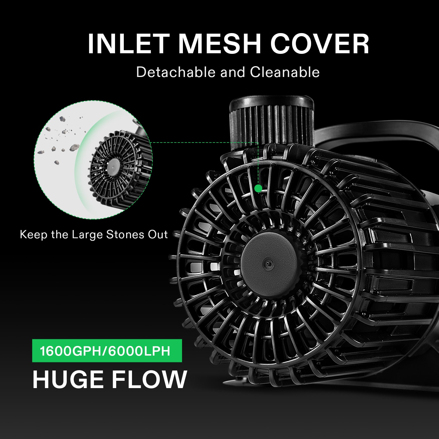 VIVOSUN 2600 GPH 120W Ultra-Quiet Submersible Water Pump w/ 20.3-ft. Power Cord and Strong, High Lift for Pond Waterfall, Fish Tank, Statuary, or Hydroponics