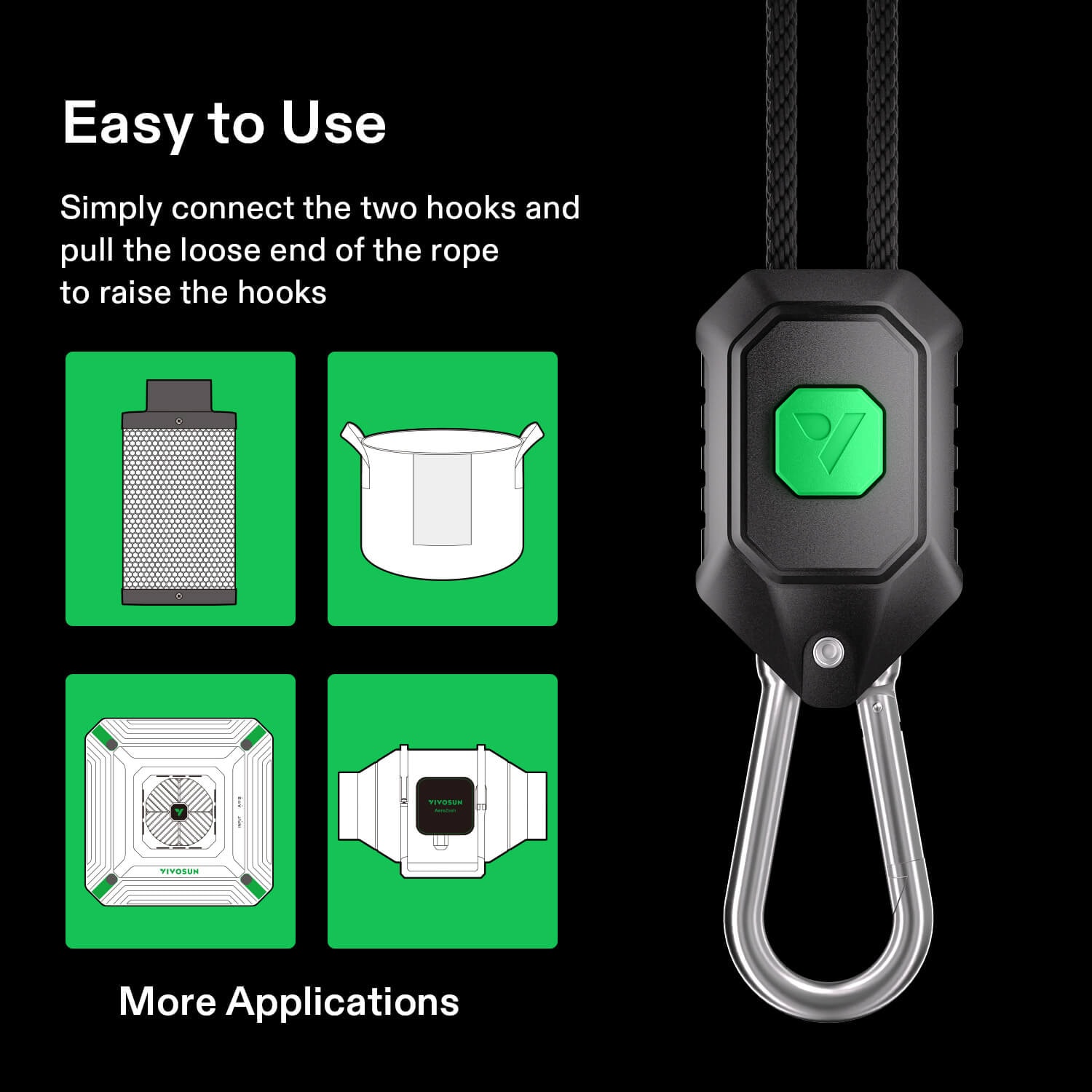 2-Pair 1/8 Inch Adjustable Grow Light Hanger