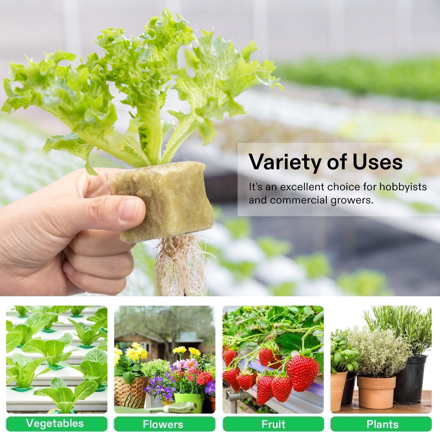 1.6" Rockwool Grow Cubes, 4 Sheets of 112 Plugs