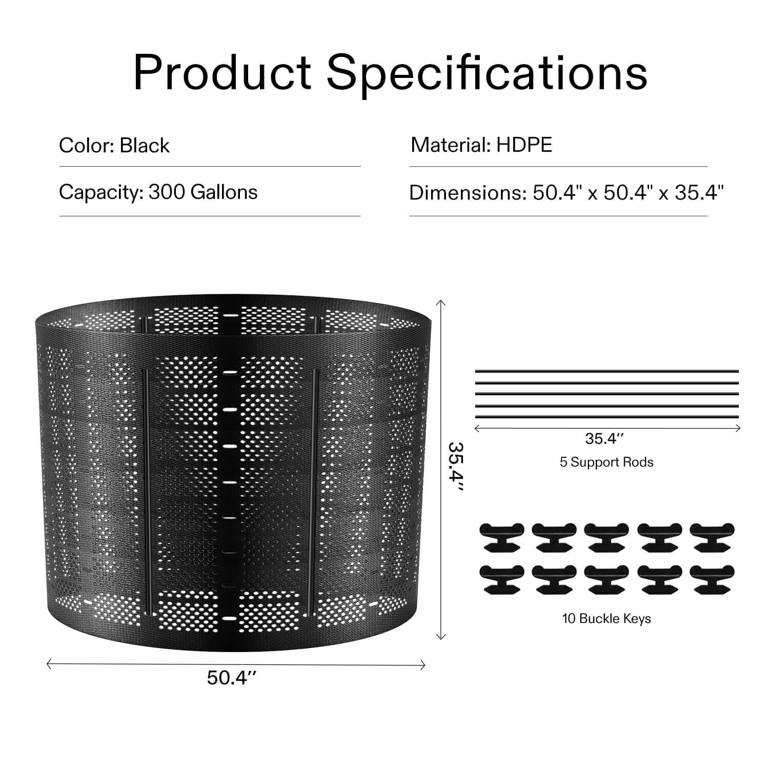 500 Gallon Outdoor Compost Bin, Expandable Composter, Easy to Setup & Large Capacity for Backyard, Lawn (Black with Gloves)