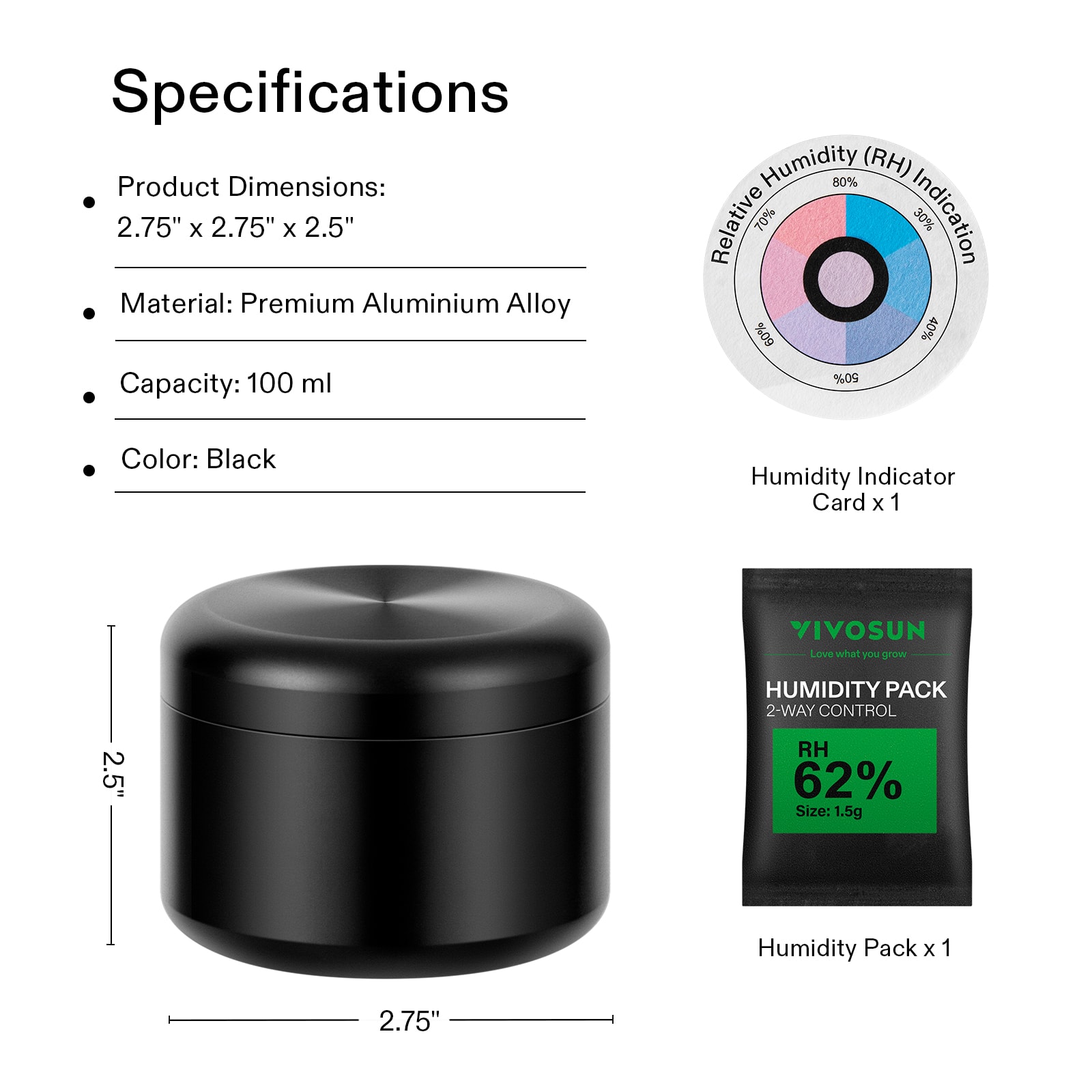 VIVOSUN Smell Proof Container 500ML