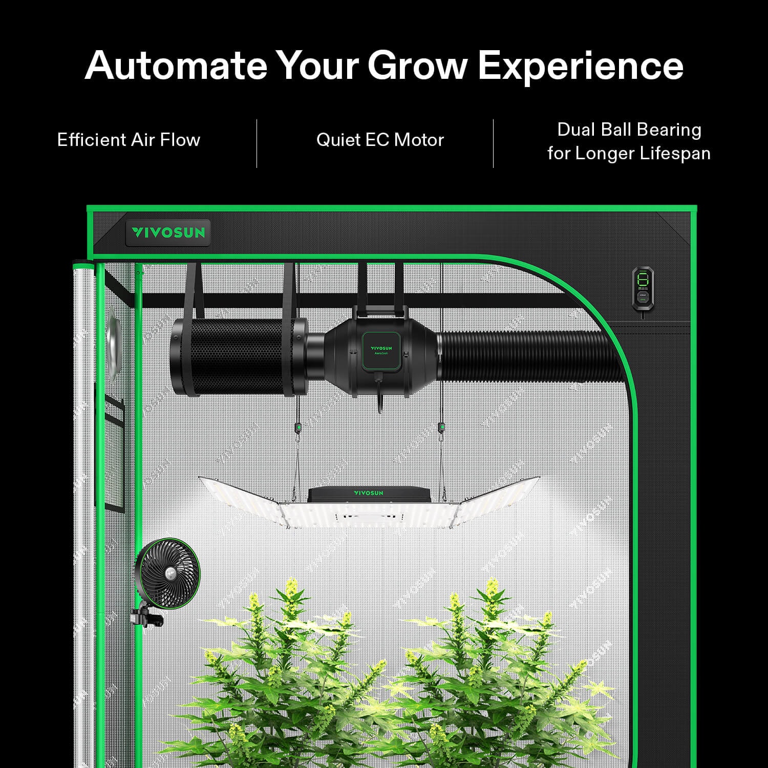 AeroZesh S4 4-inch 208 CFM Inline Duct Fan with E12 Speed Controller