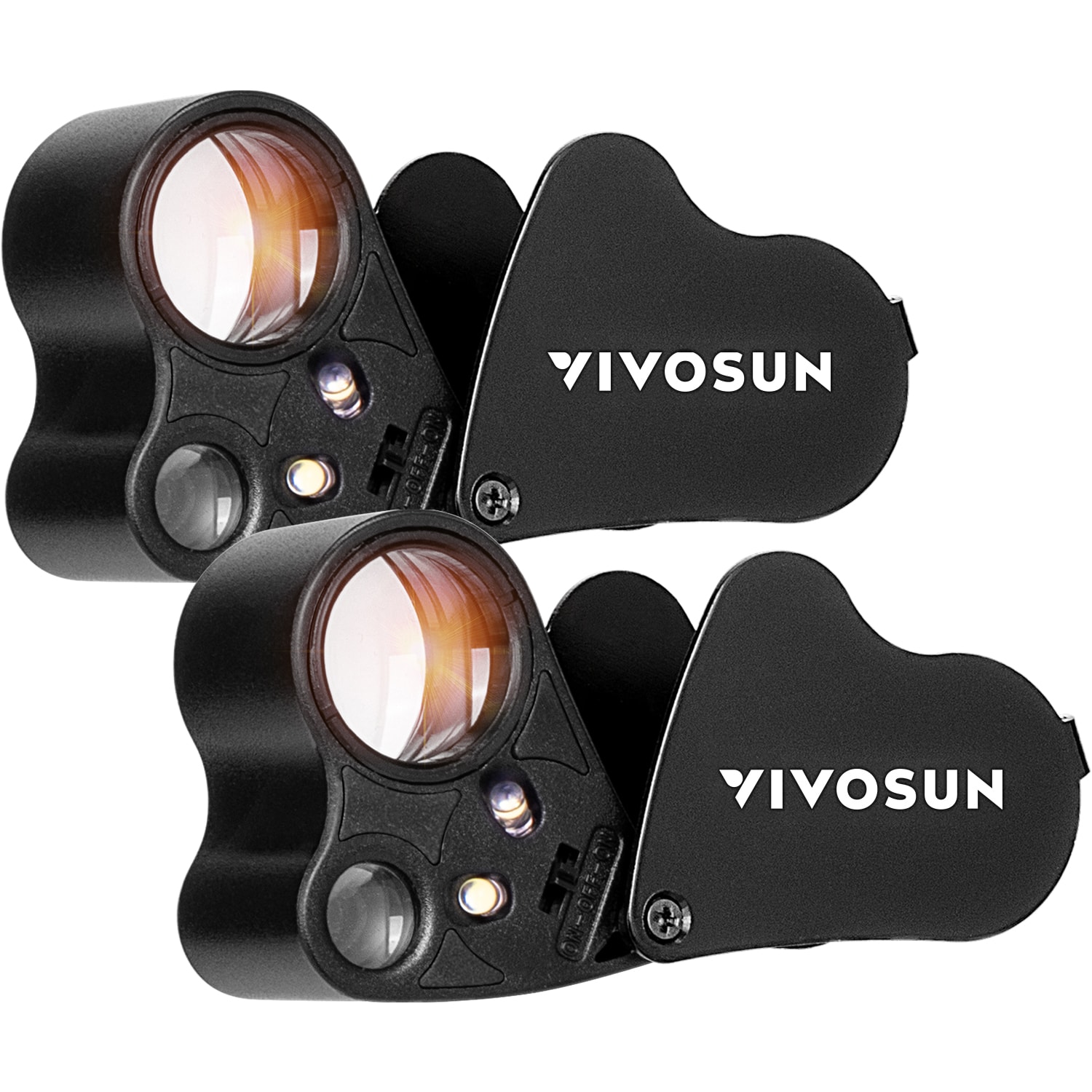 VIVOSUN 30X 60X Illuminated Jewelers Loupe Foldable Magnifier with LED Light for Jewelry Gems Watches Coins Stamps Antiques Black
