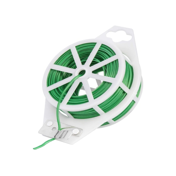 VIVOSUN 164 Feet PE-Coated Twist Tie, Roll Spool Dispenser with Cutter Secure Garden Plant Multi-Function Cable Snack Tie, Green