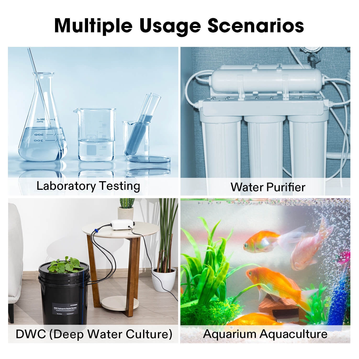 5-in-1 Water Quality Monitor with pH/TDS/EC/Temp/Humidity Function, Backlight Screen for Fish Tank, Water Purifier and Aquarium