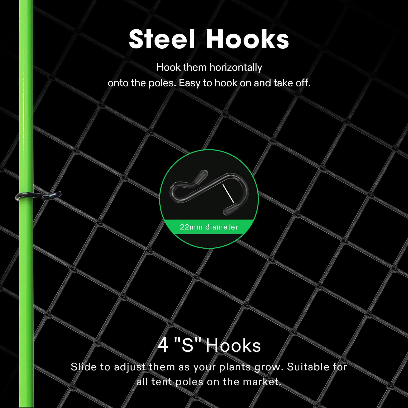 3 x 3Ft. Elastic Trellis Netting with 4 Hooks