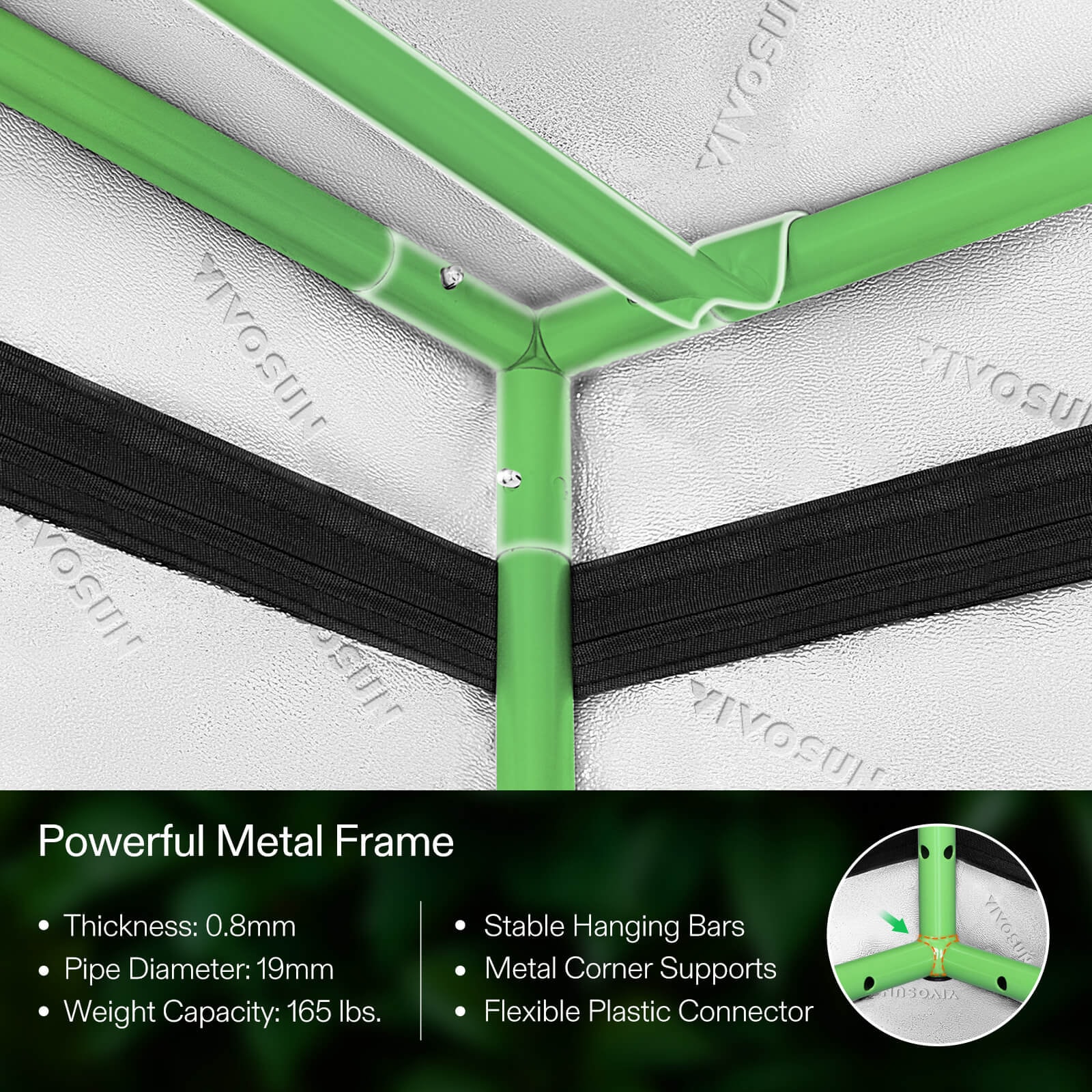 VIVOSUN Standard 5x5 Grow Tent, Advanced Hydroponic Indoor Tent 60" x 60" x 80"