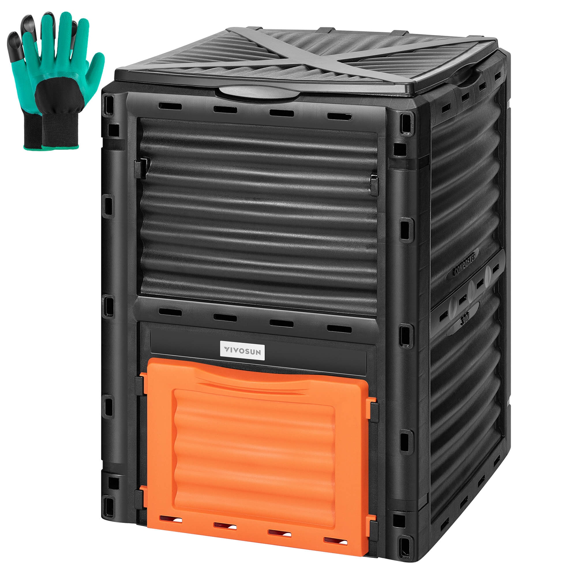 VIVOSUN Compost Bin 80Gallon (300L), Outdoor Composter W/ Large Capacity & Easy Assembling, Compost Barrel for Fast Creation of Fertile Soil