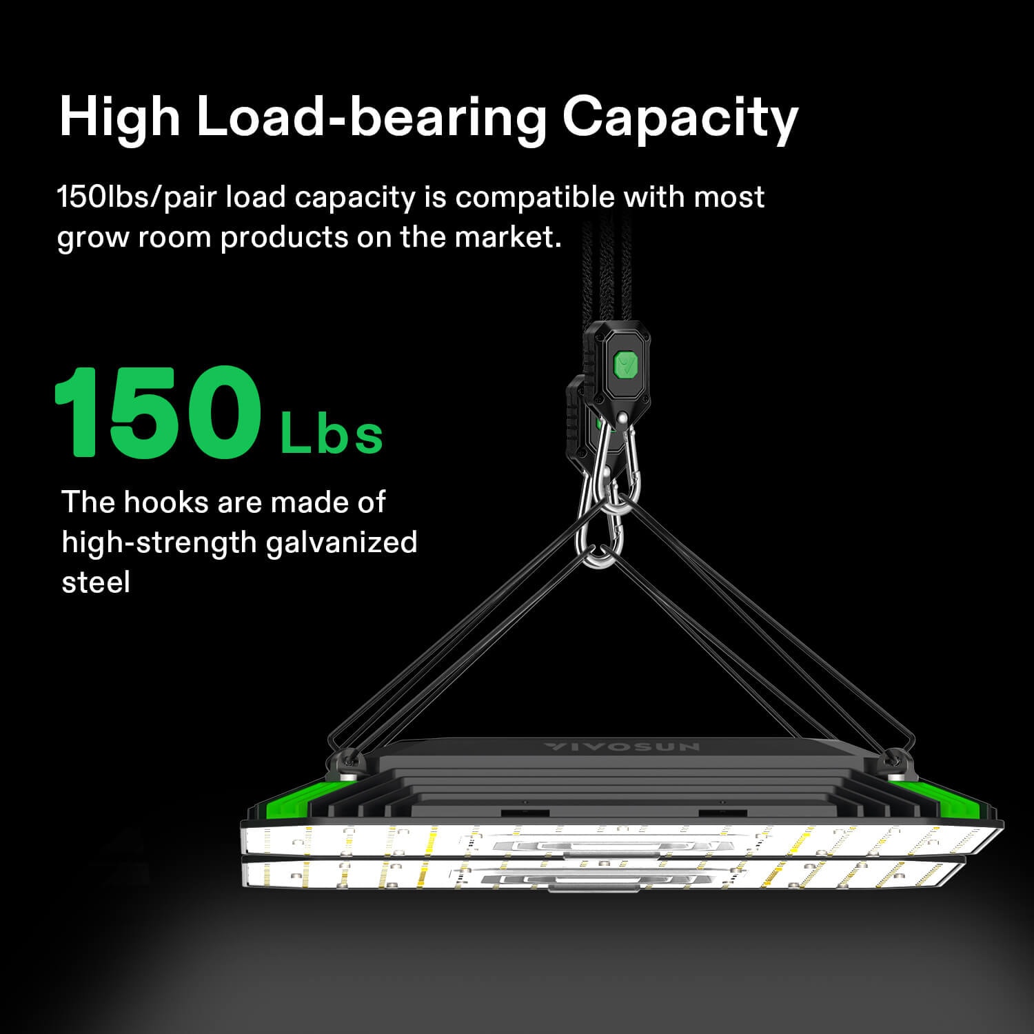 2-Pair 1/8 Inch Adjustable Grow Light Hanger