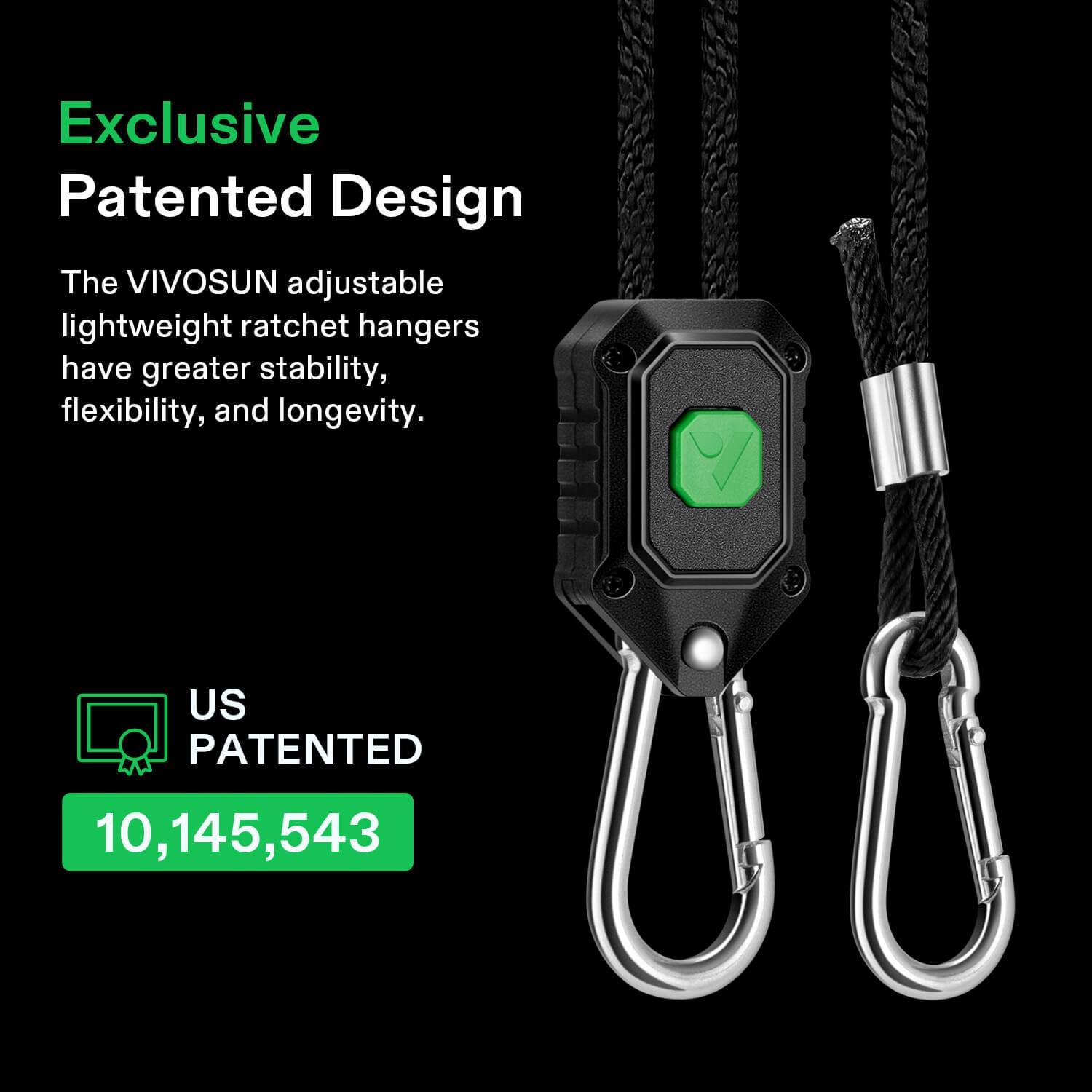 2-Pair 1/8 Inch Adjustable Grow Light Hanger