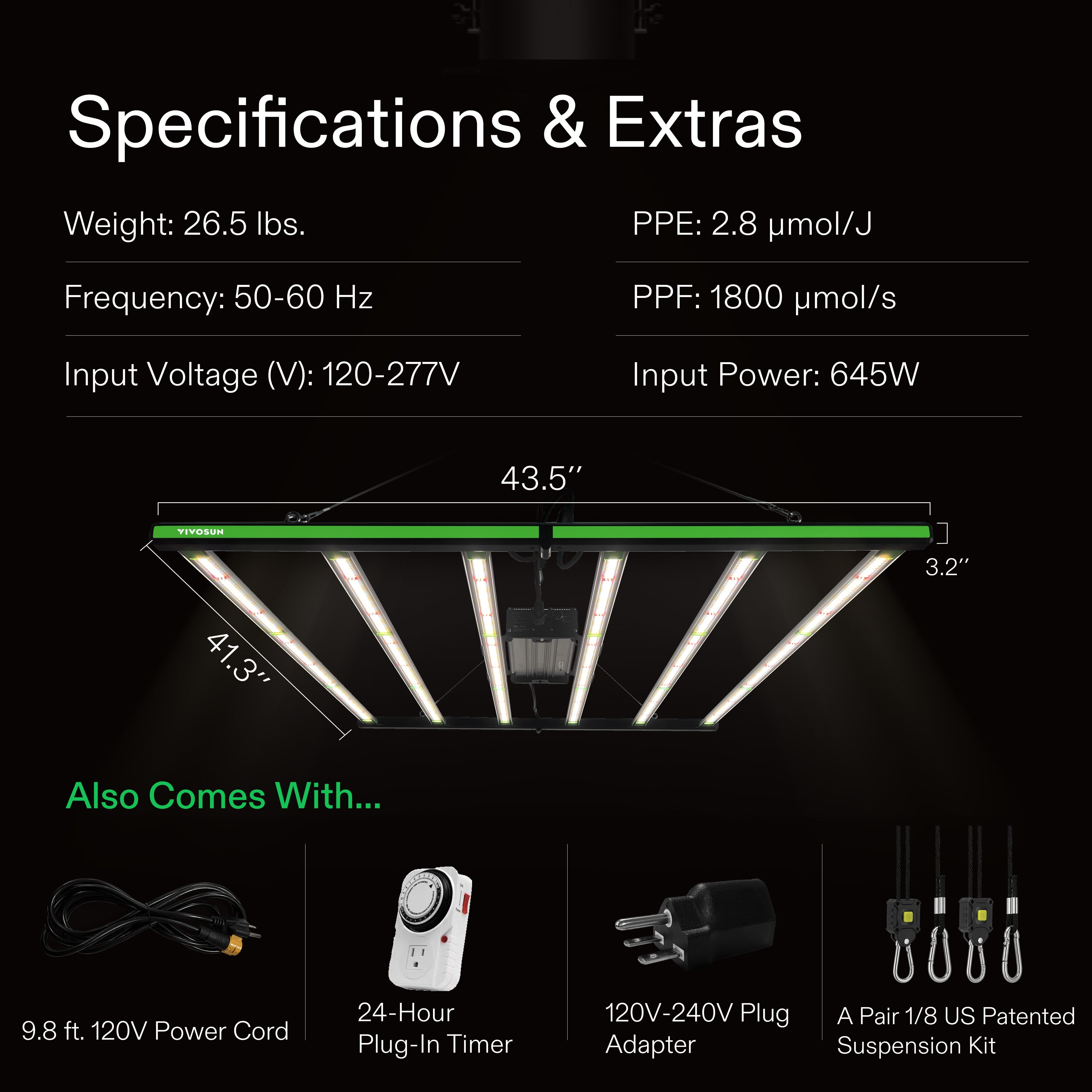 VIVOSUN VSF6450 Foldable LED Grow Light