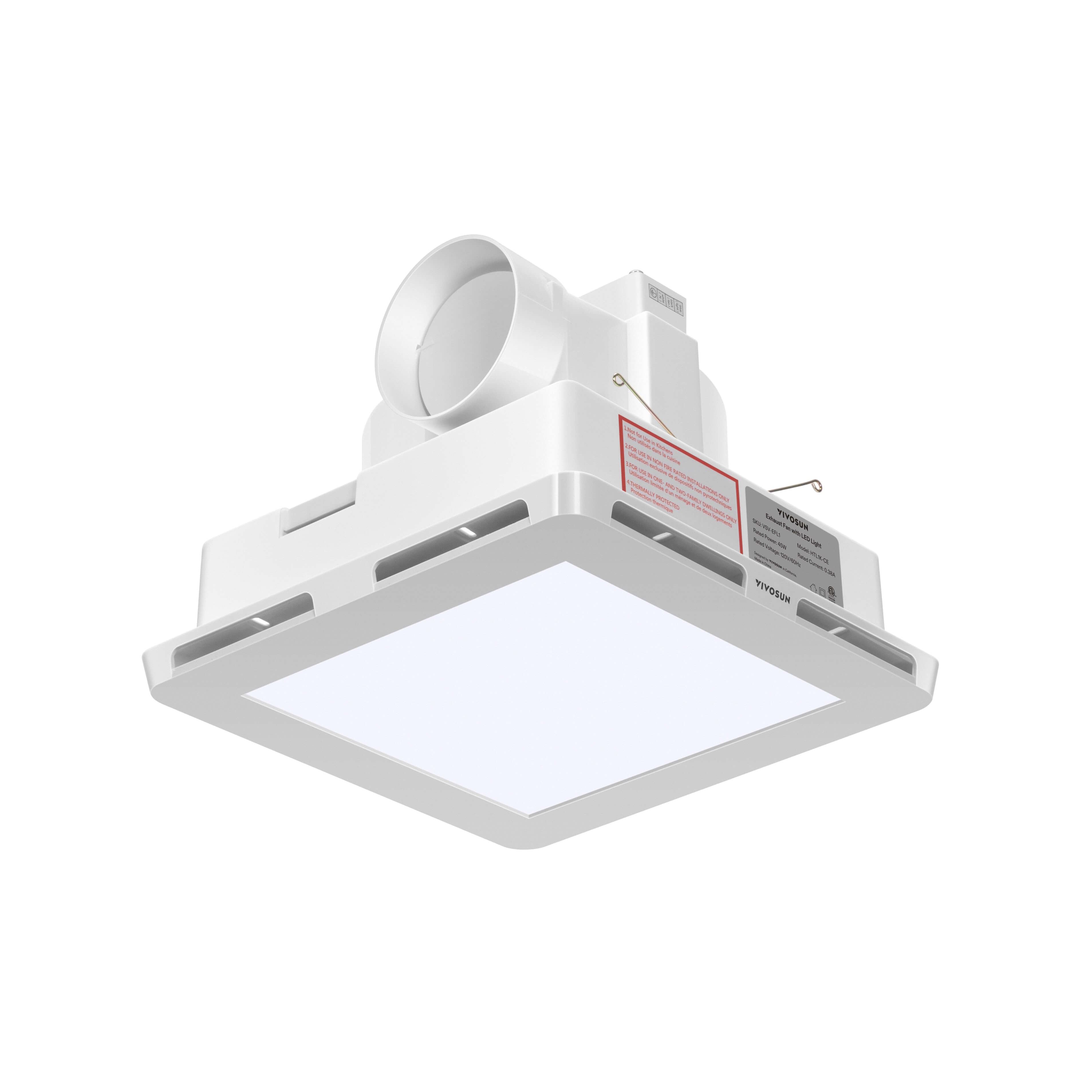 Bathroom Ventilation and Exhaust Fan with LED Light, 4 Inch, 110 CFM