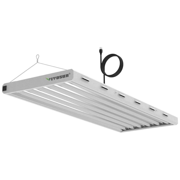 VIVOSUN T5 Grow Lights 4 ft., 324W(6 X 54W), T5 Light Fixture Bulbs, 6500K HO Fluorescent Tubes, High-Output T5 Bulbs for Indoor Plants, UL Listed, 6 Bulbs, 8 ft. Power Cord, 2 Hanging Cables