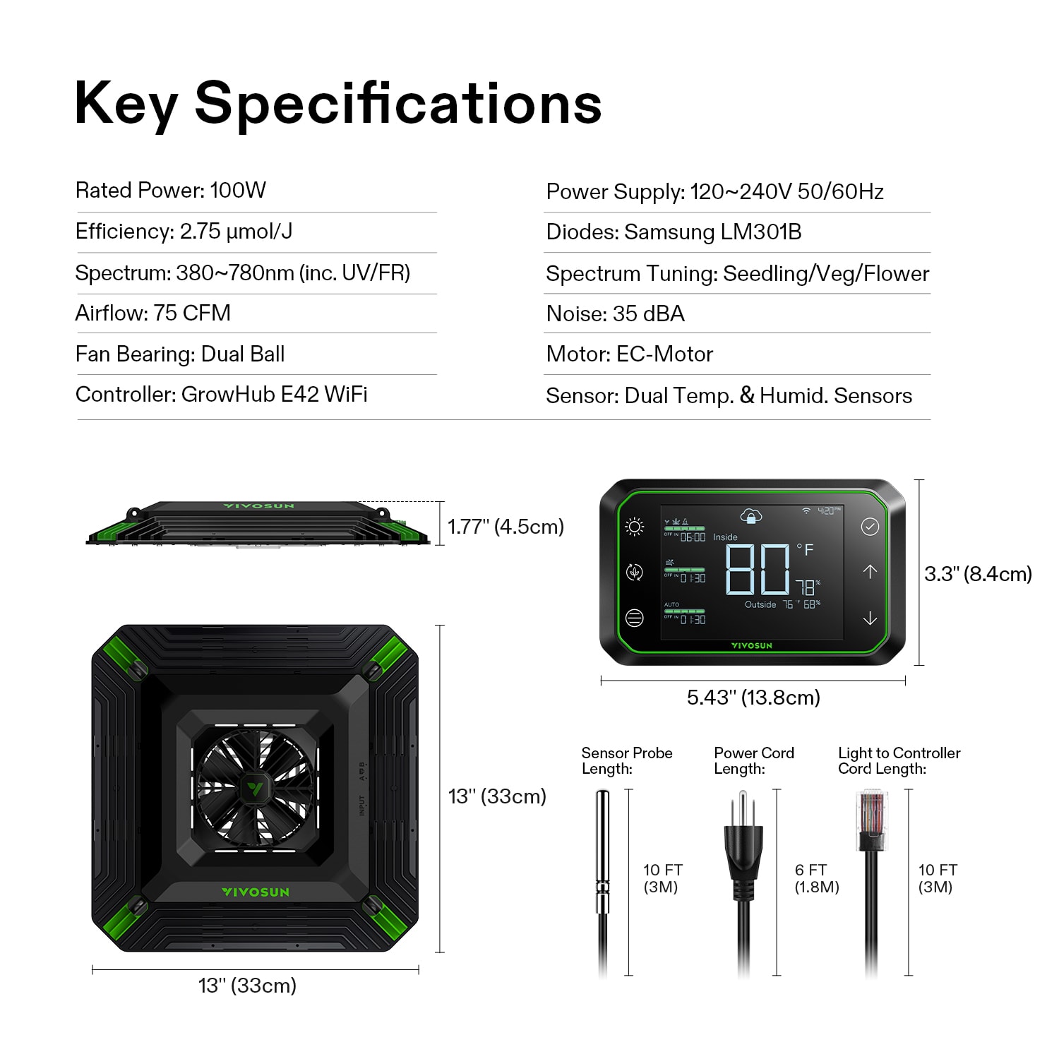 VIVOSUN Smart Grow System with AeroLight 100W LED Grow Light and GrowHub Controller