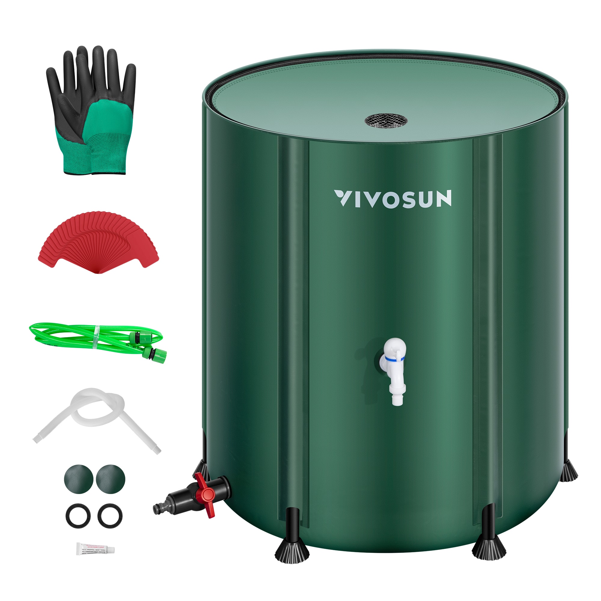 Collapsible Rain Barrel, 132 Gallon, Green