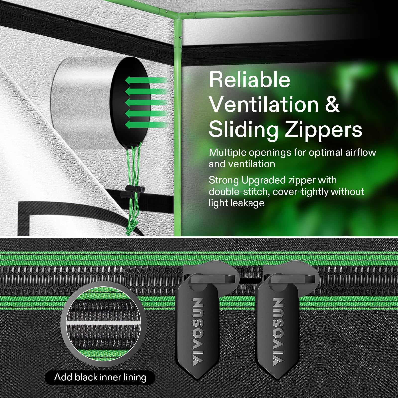 VIVOSUN Standard 5x5 Grow Tent, Advanced Hydroponic Indoor Tent 60" x 60" x 80"