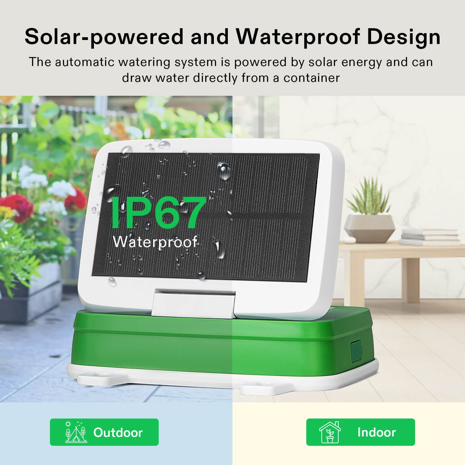 Solar Automatic Drip Irrigation Kits with Timer, 15 Pots Garden Plant Watering System