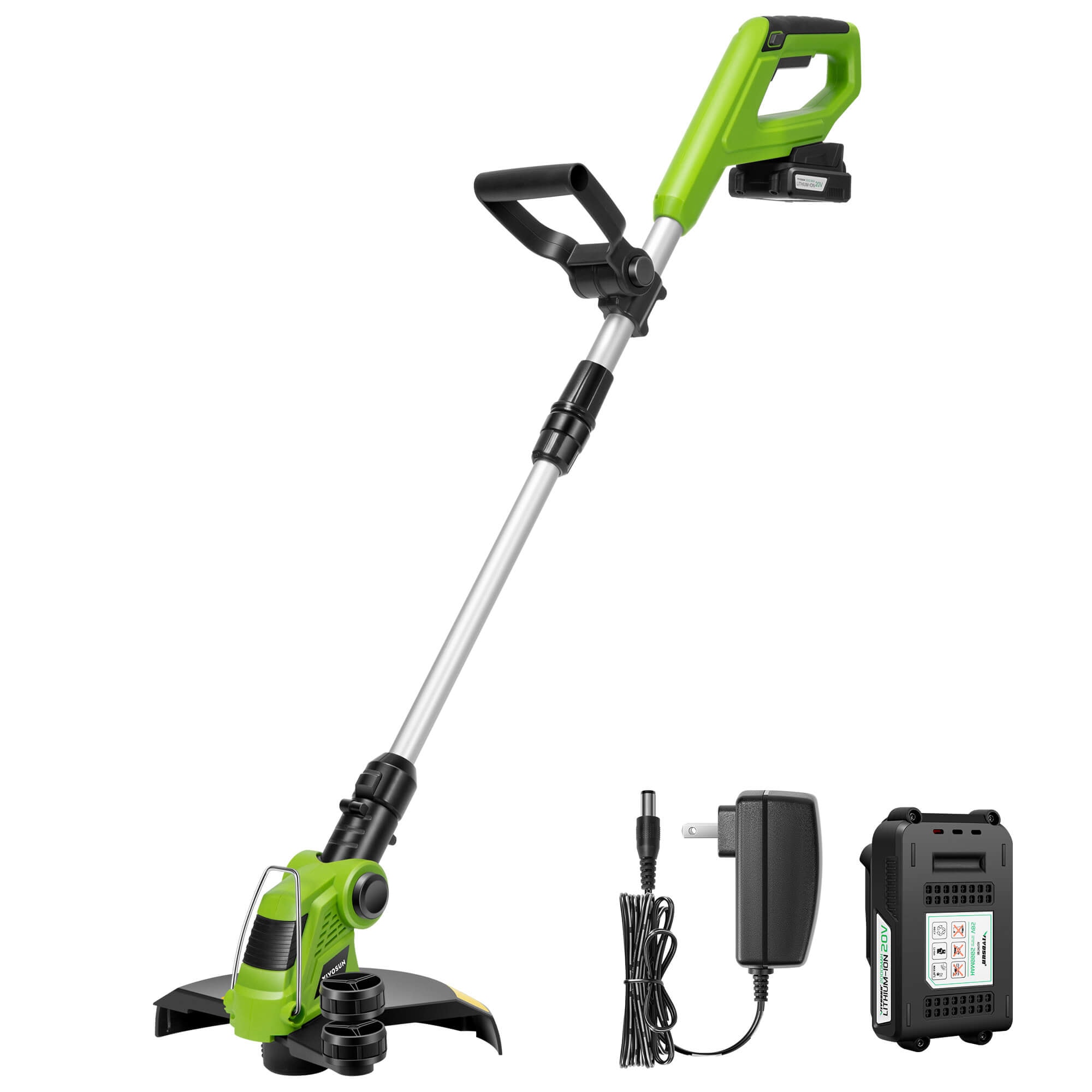 12” Cordless String Trimmer and Edger, 2-Speed Control with Adjustable Head