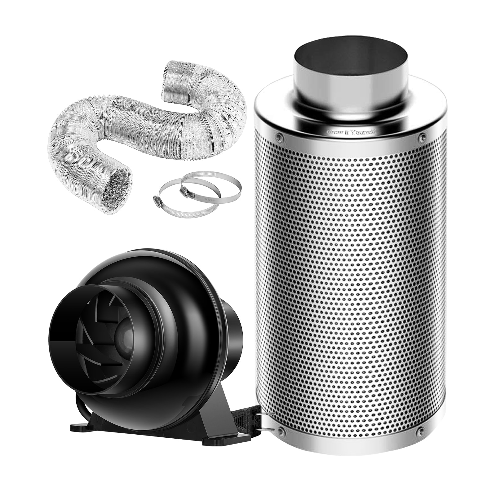 VIVOSUN 4-Inch 195 CFM Inline Duct Fan with Carbon Filter