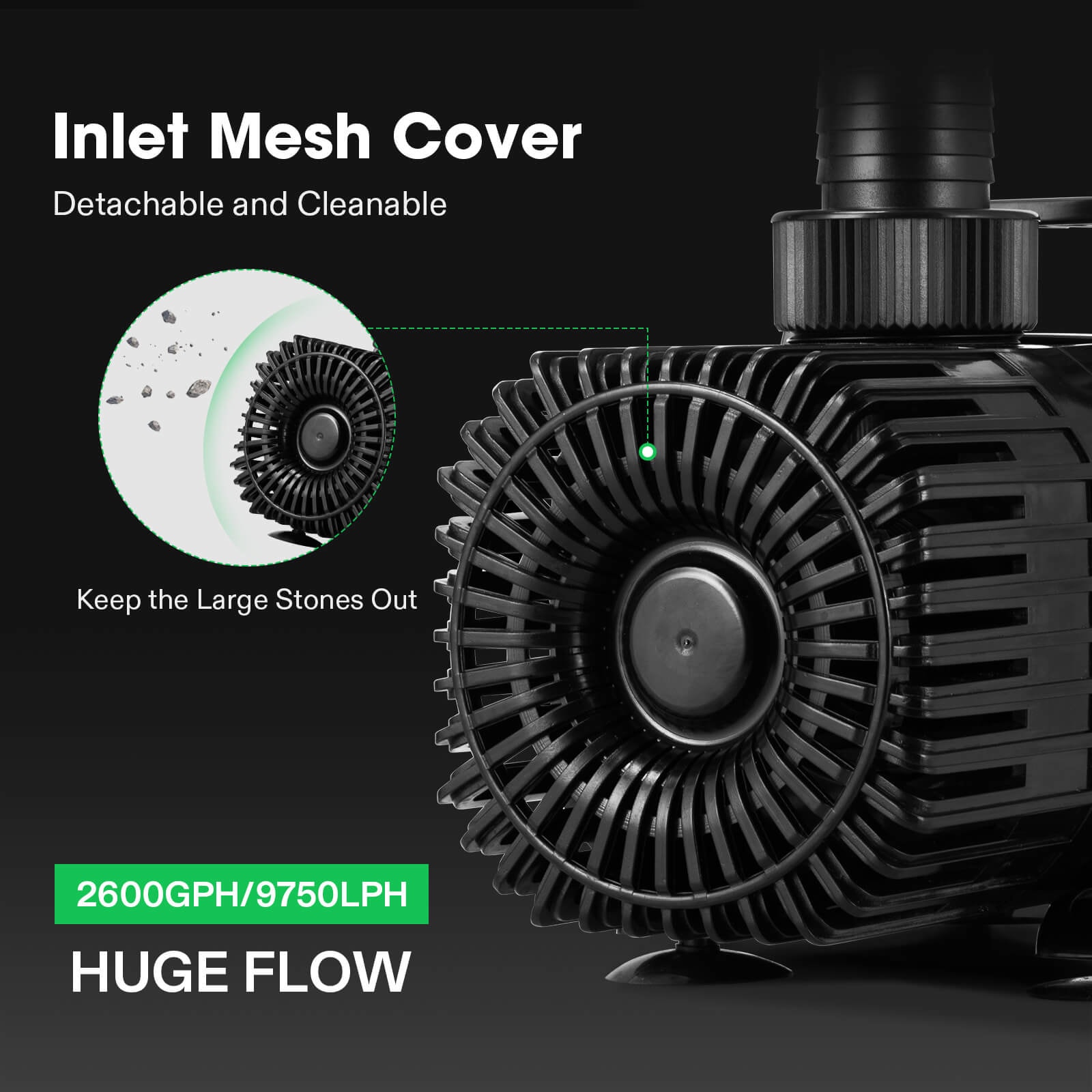 3700 GPH Submersible Water Pump with Barrier Bag, 300W