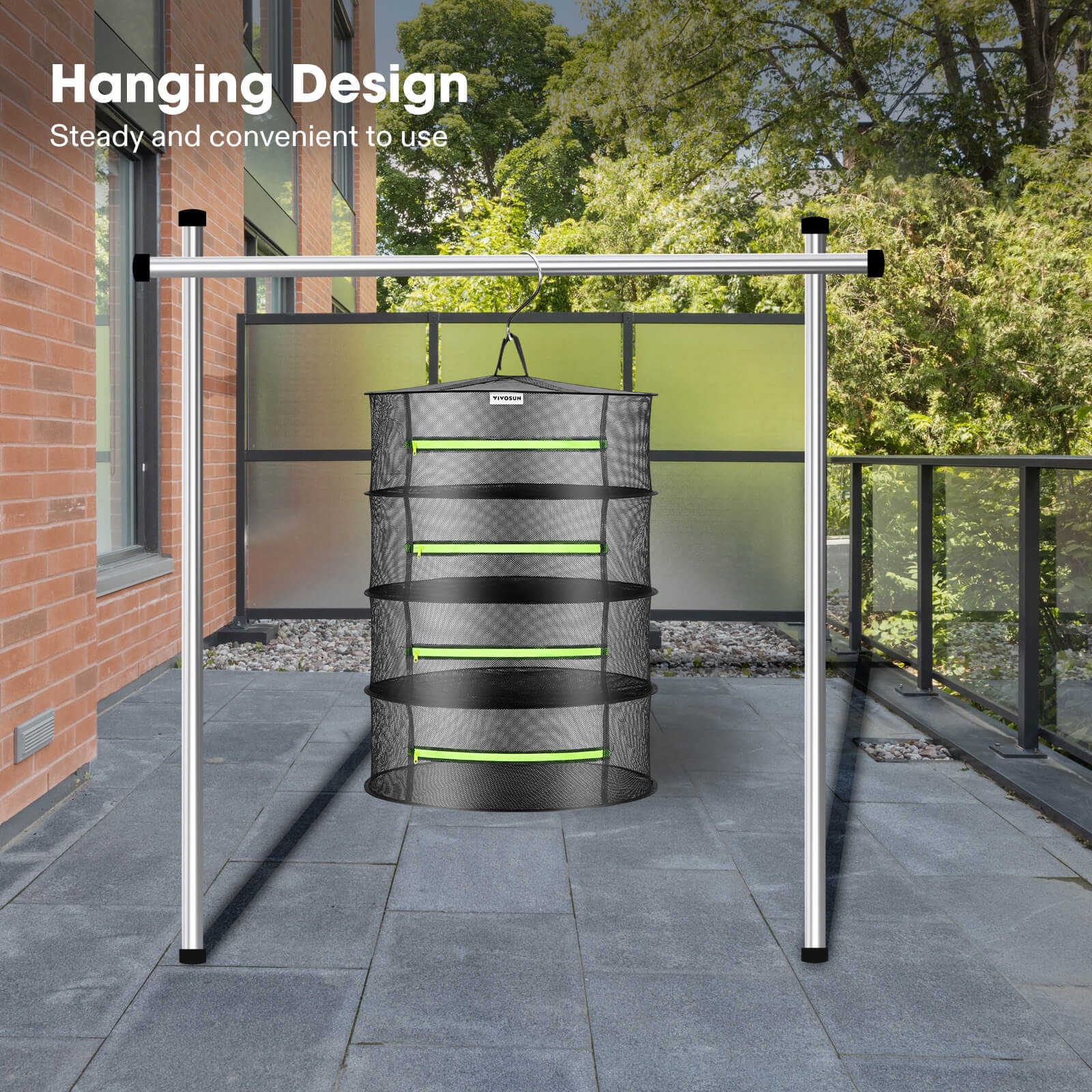 4-Layer Mesh Drying Rack with Hanging Design 2ft 2 Pack