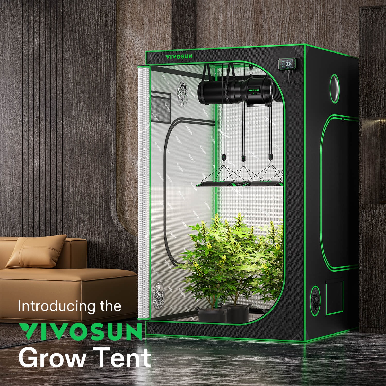 VIVOSUN Standard 5x5 Grow Tent, Advanced Hydroponic Indoor Tent 60" x 60" x 80"